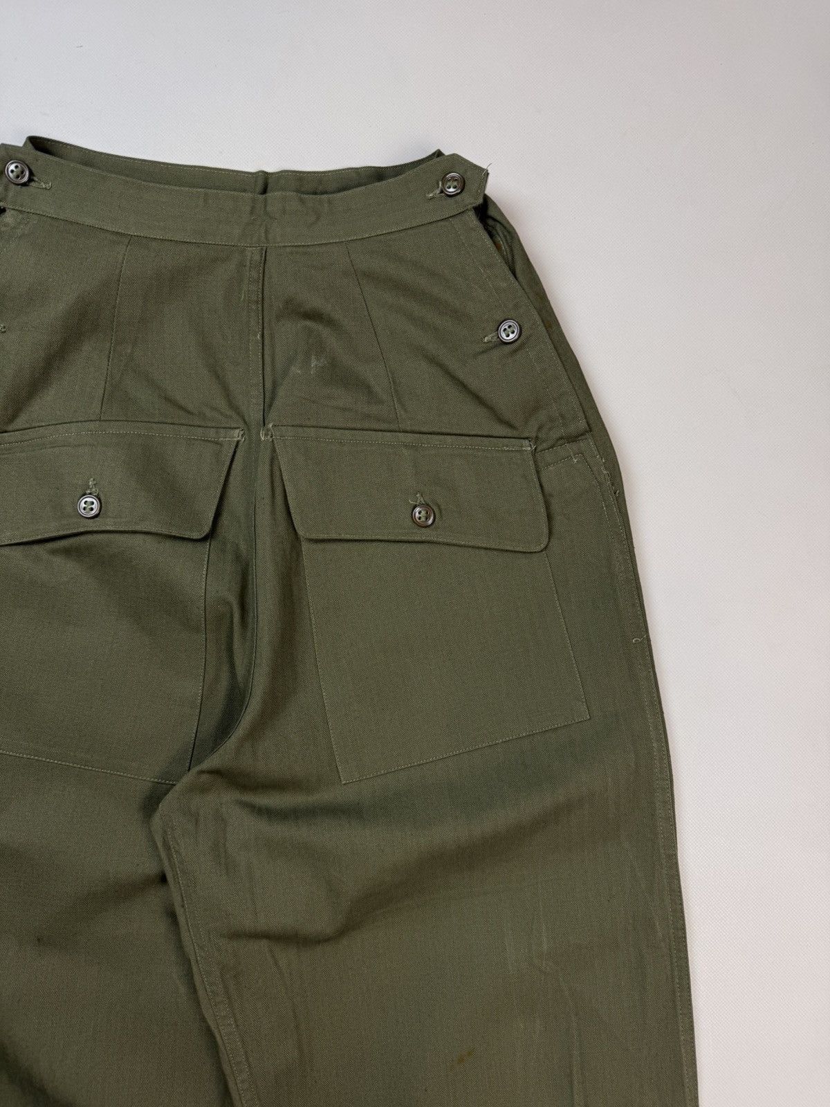 Vintage Original WW2 US Army Corps HBT Herringbone Twill Slack Pants Size 27" / US 4 / IT 40 - 7 Thumbnail