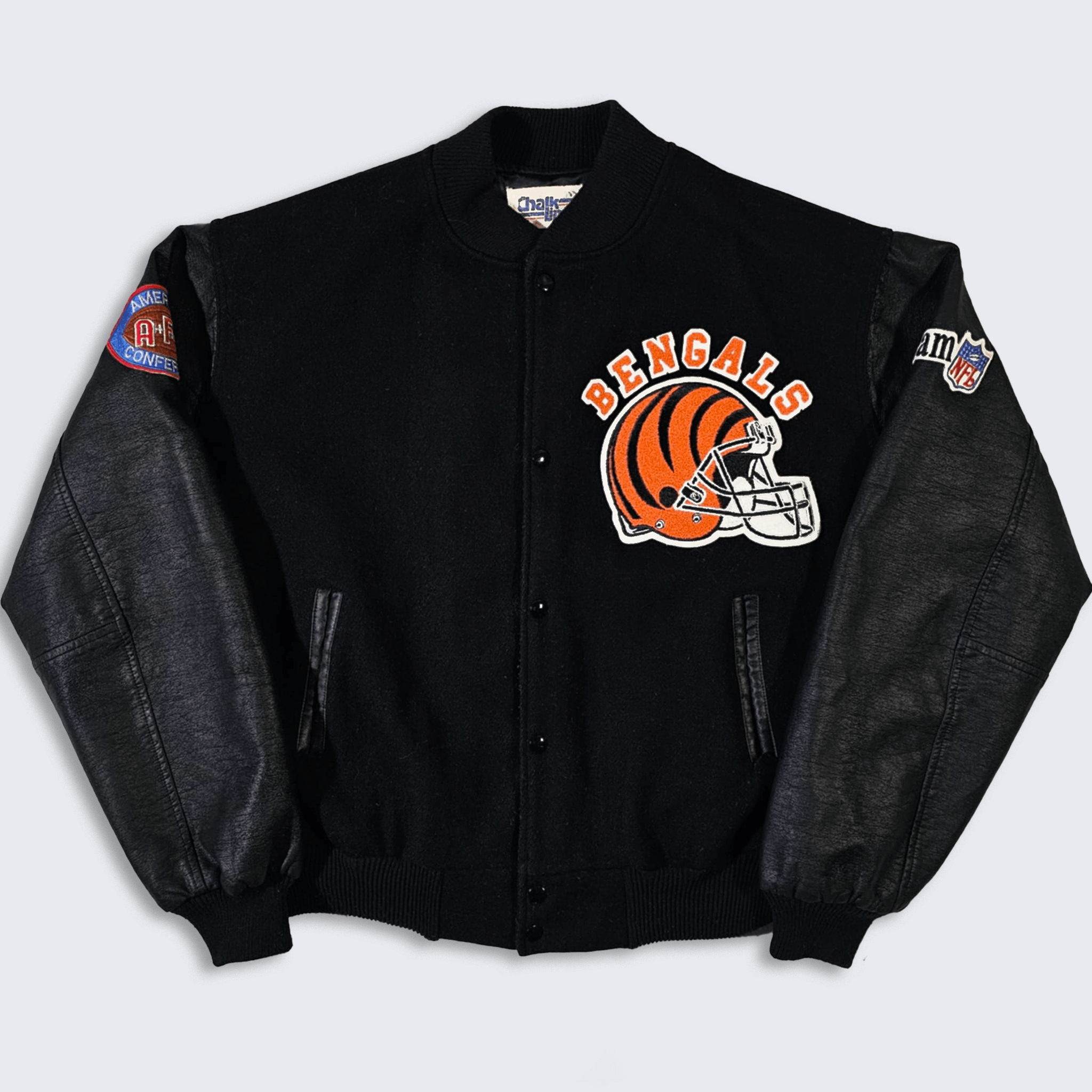 Chalk Line × NFL × Vintage Cincinnati Bengals Vintage 80s Chalk Line Bomber Jacket Size US XXL / EU 58 / 5 - 2 Thumbnail