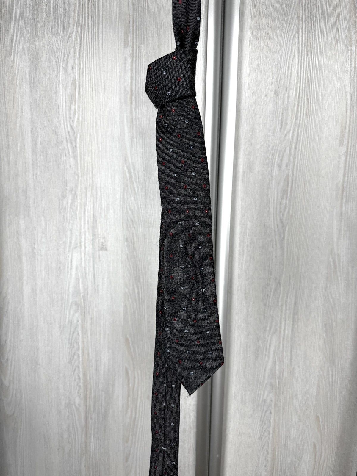 GF Ferre GF Ferre Gray Wool Silk monogram luxury tie Size ONE SIZE - 3 Thumbnail