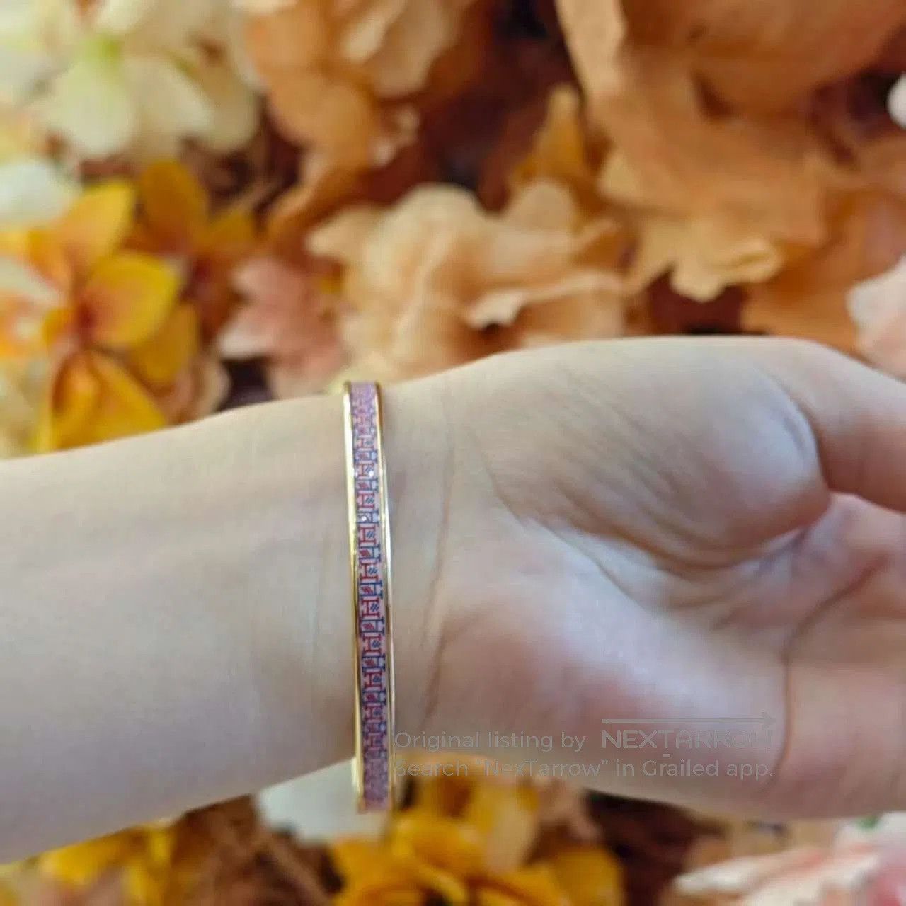 Hermes Hermes Pink Enamel Narrow Bangle. Size ONE SIZE - 6 Thumbnail