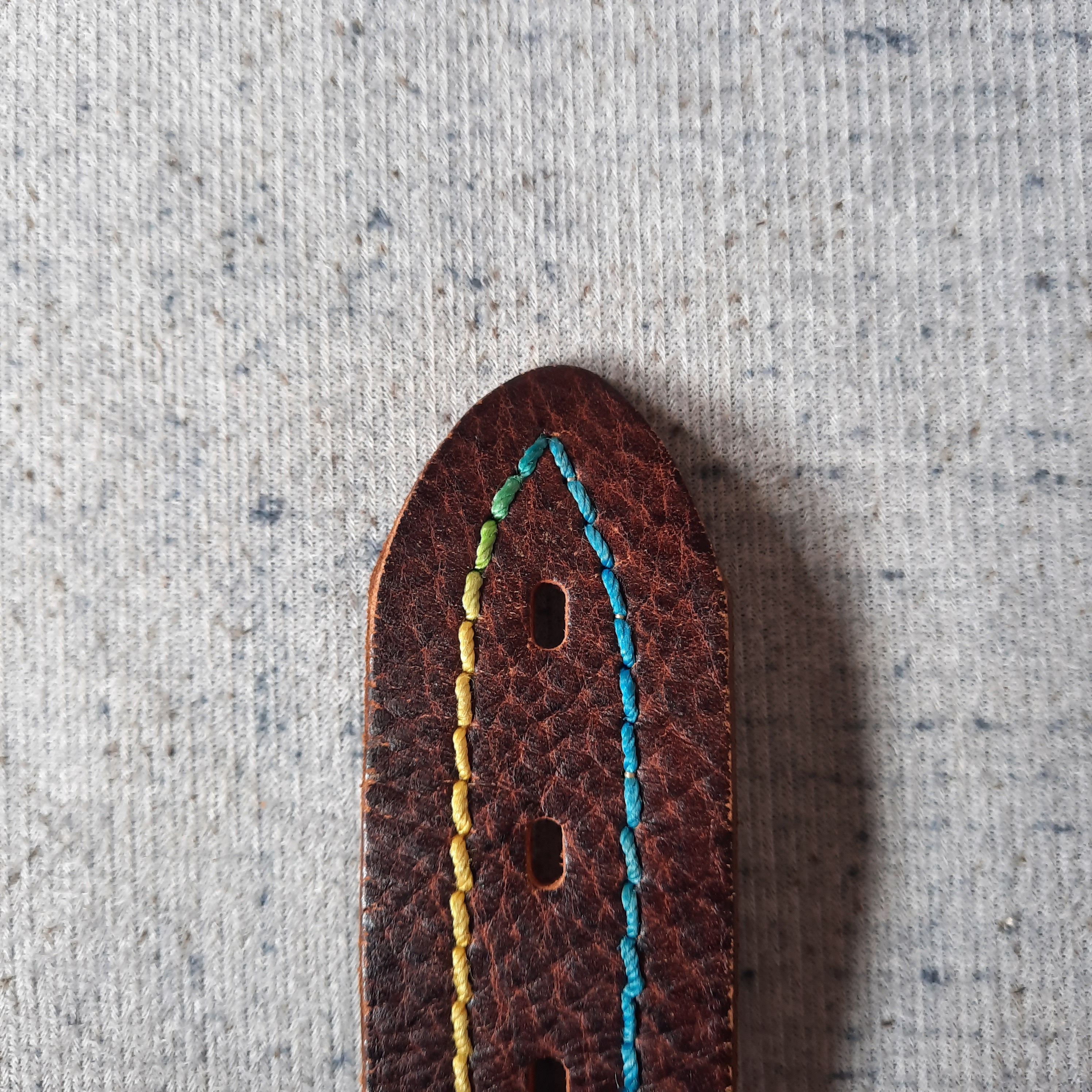 Edwin ☄️ Edwin jeans rainbow stitching craft leather belt Size ONE SIZE - 4 Thumbnail