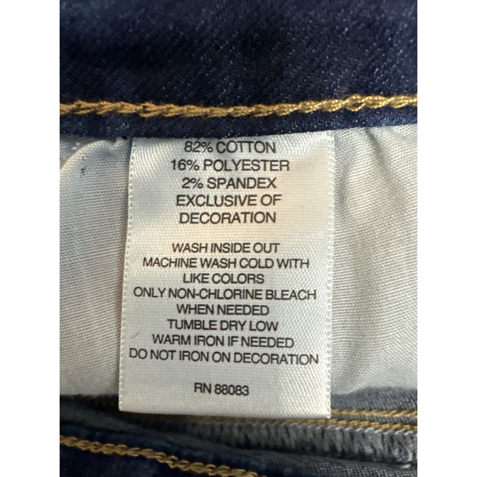 Other Hannah Size 14 Dark Wash Jeans Raw Hem Super Soft & Stretchy Size 36" / US 14 / IT 50 - 4 Thumbnail