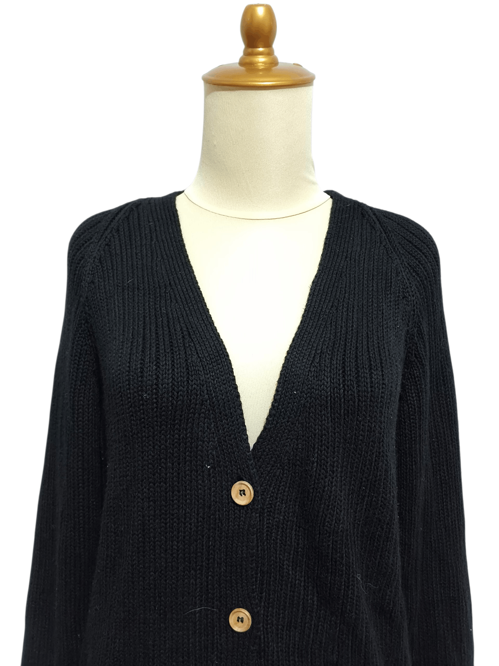 Emerson Fry 🔥Emerson Fry Low V Neck Black Organic Cardigan Size M / US 6-8 / IT 42-44 - 2 Thumbnail
