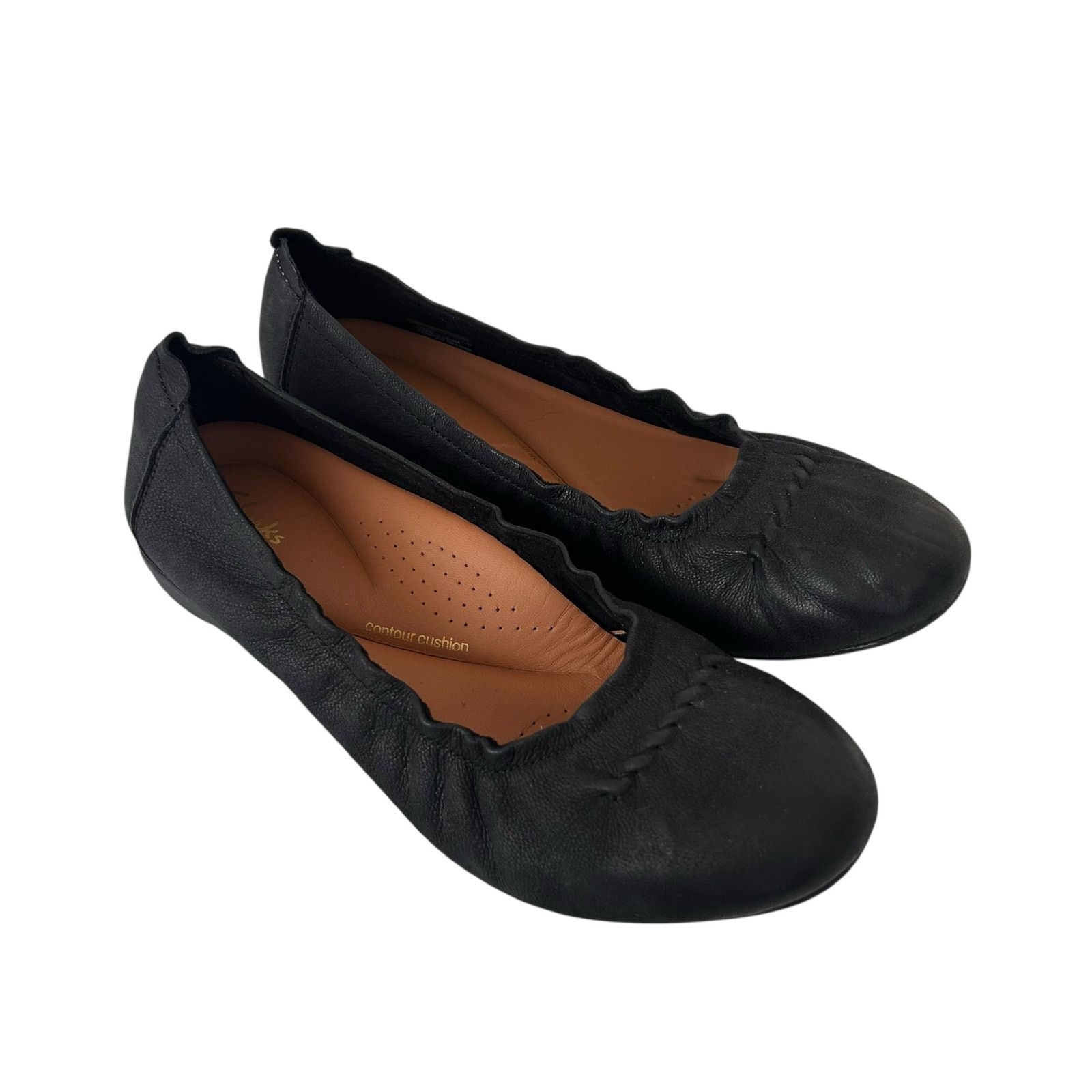 Clarks Clarks Black Rena Hop Leather Flats Sz 5.5 Size US 5.5 / IT 35.5 - 1 Thumbnail