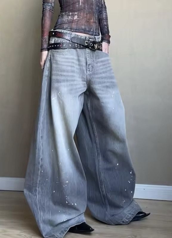 Japanese Brand × Jean Vintage Straight Baggy Denim Jean Size 33" - 2 Thumbnail