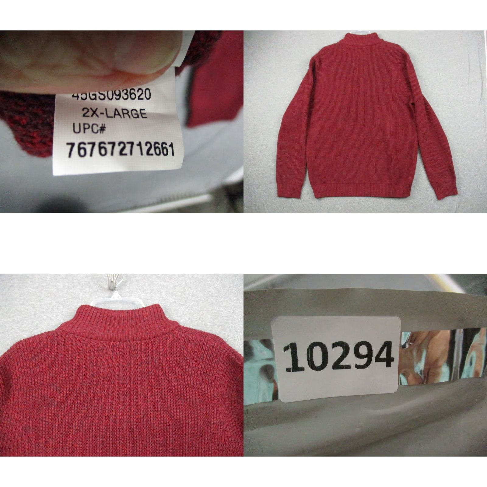IZOD 1/4 Zip Pullover Sweater XXL Men\'s Heathered Red Tight Knit NWT