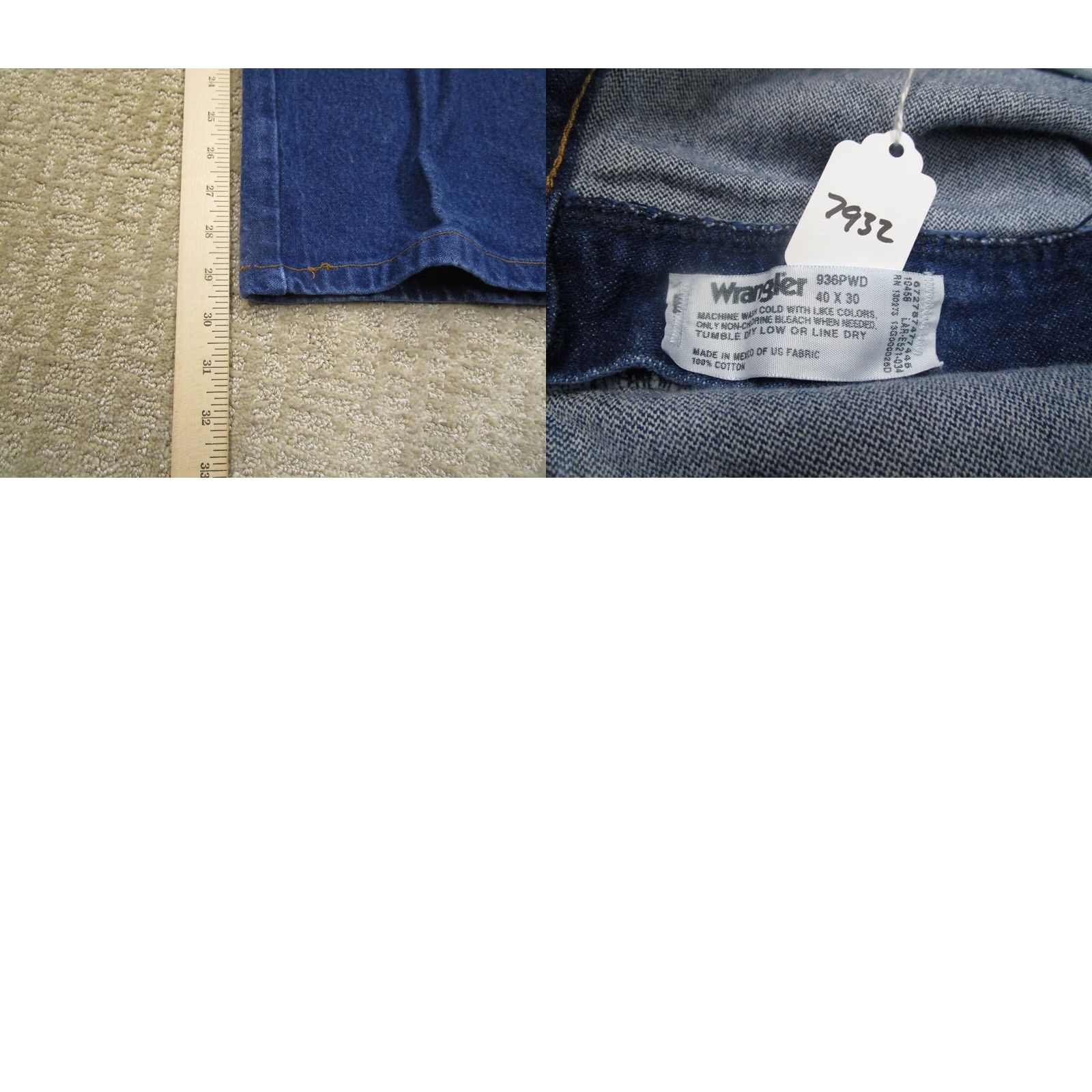 Wrangler Wrangler Jeans Men 40x30 Blue Cowboy Cut Slim Fit Western Denim Pant Size US 40 / EU 56 - 8 Thumbnail