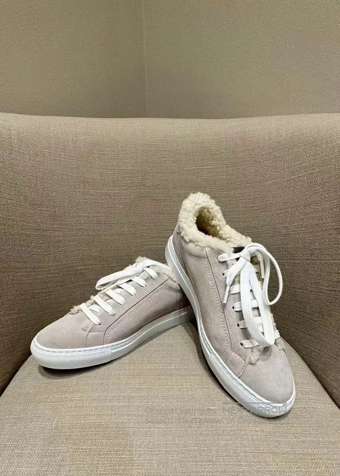 Brunello Cucinelli Brunello Cucinelli Women's Fleece Sneakers. Size US 5 / IT 35 - 6 Thumbnail