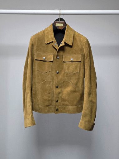 Tom Ford o1sm1stk0824 Buttery Suede Western Trucker Jacket in Brown Size US M / EU 48-50 / 2 - 1 Thumbnail