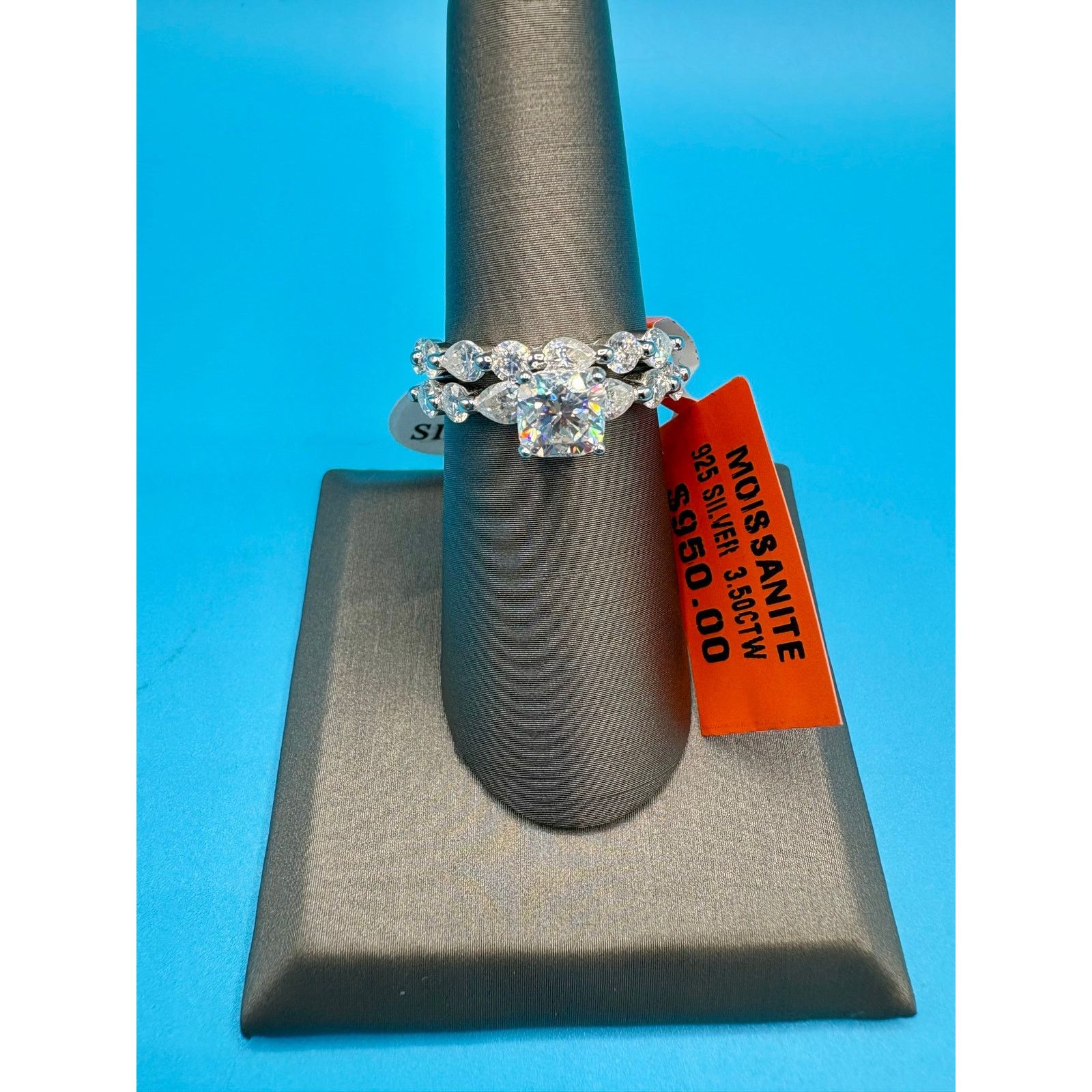 Jewelry Stunning 3.5CTW Moissanite Sterling Silver Ring Set - Size 7 Size ONE SIZE - 6 Thumbnail
