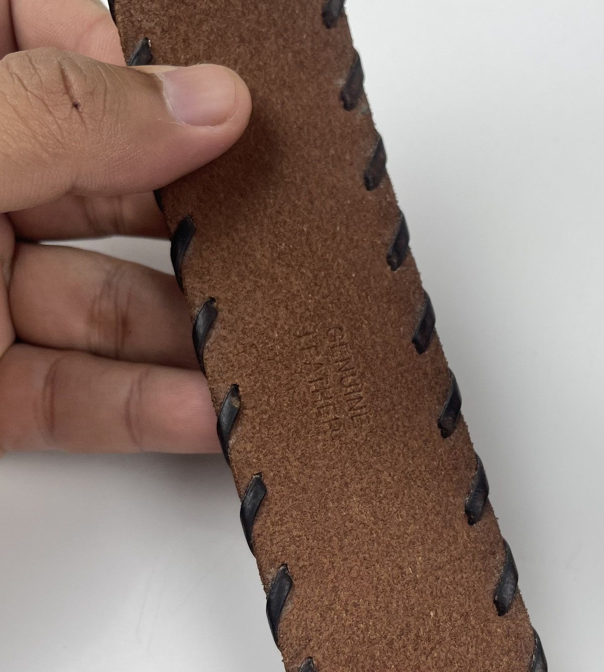 Genuine Leather × Japanese Brand leather belt tc7 Size 38 - 6 Thumbnail