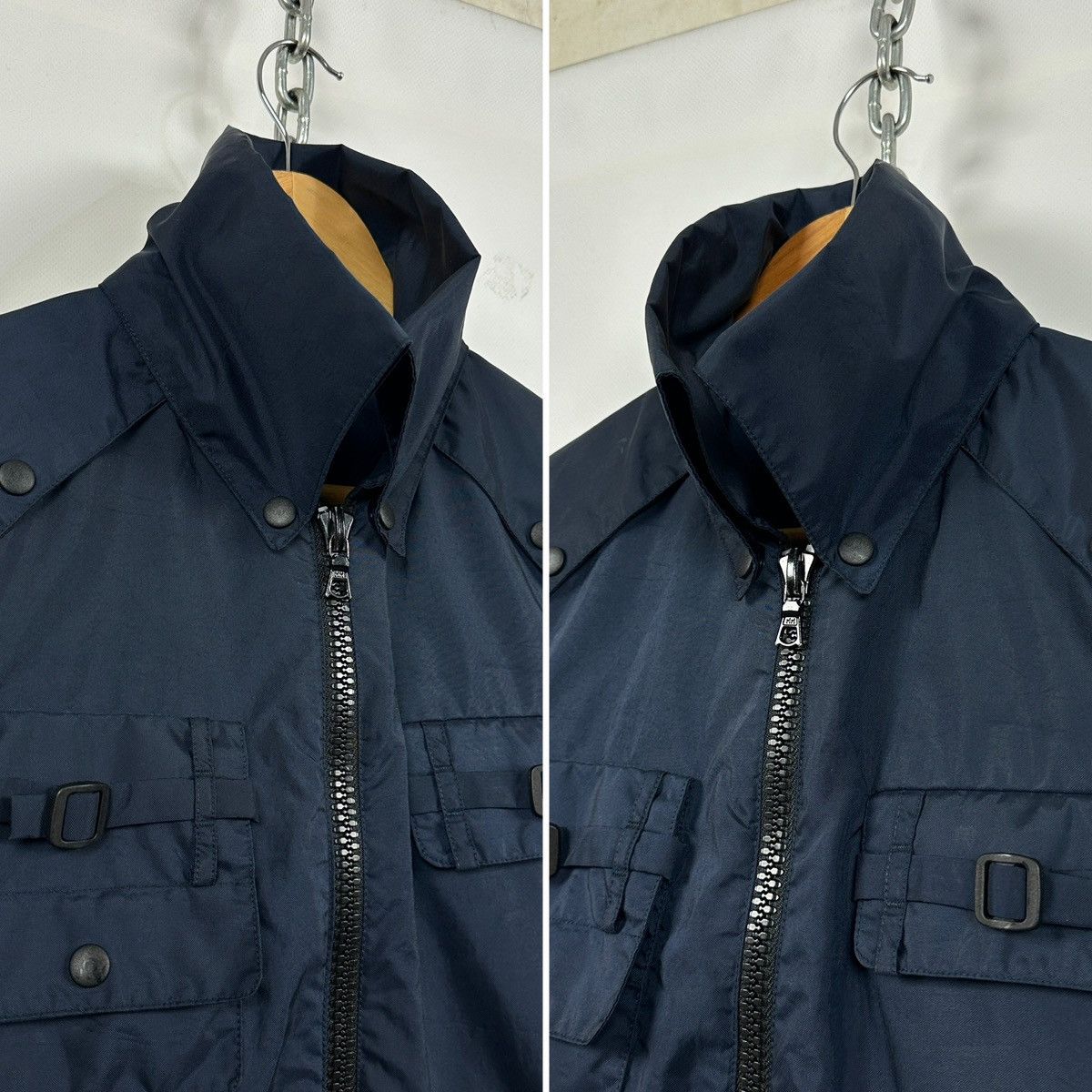 Miu Miu 1999 Vintage Miu Miu Navy Nylon Archive Cargo Utility Jacket Size US M / EU 48-50 / 2 - 14 Thumbnail