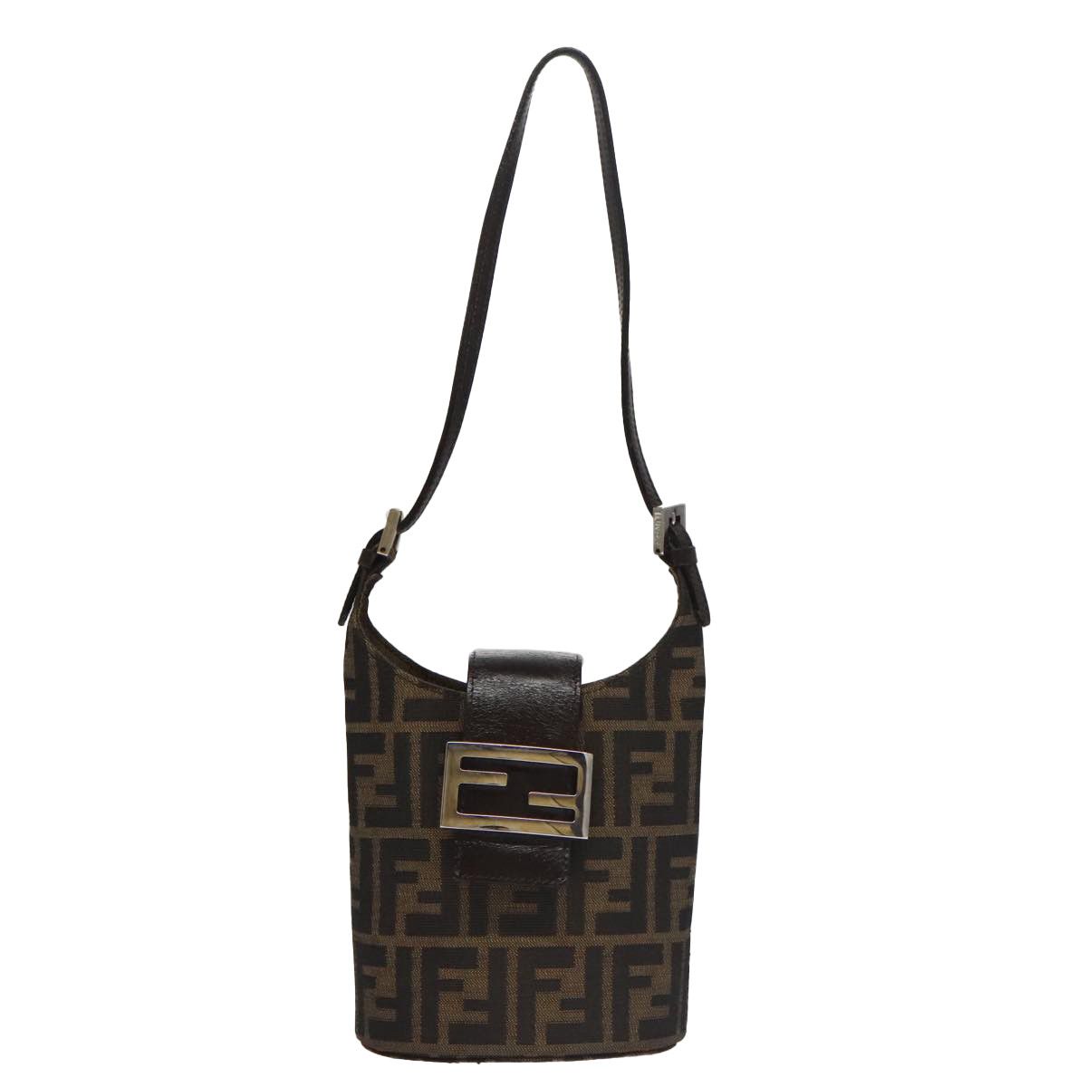 Fendi Zucca Brown Canvas Shoulder Bag (Pre-Owned) Size ONE SIZE - 1 Thumbnail