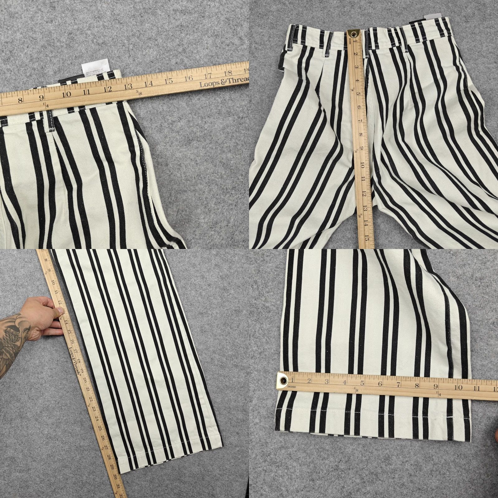 Reformation Reformation Jeans Womens 25 White Stripe Logan Ultra High Rise Wide Leg Denim 100% Cotton Button Pocket Front Rise High Loose Retro Modern Shoes? Size 42" / US 20 - 8 Thumbnail
