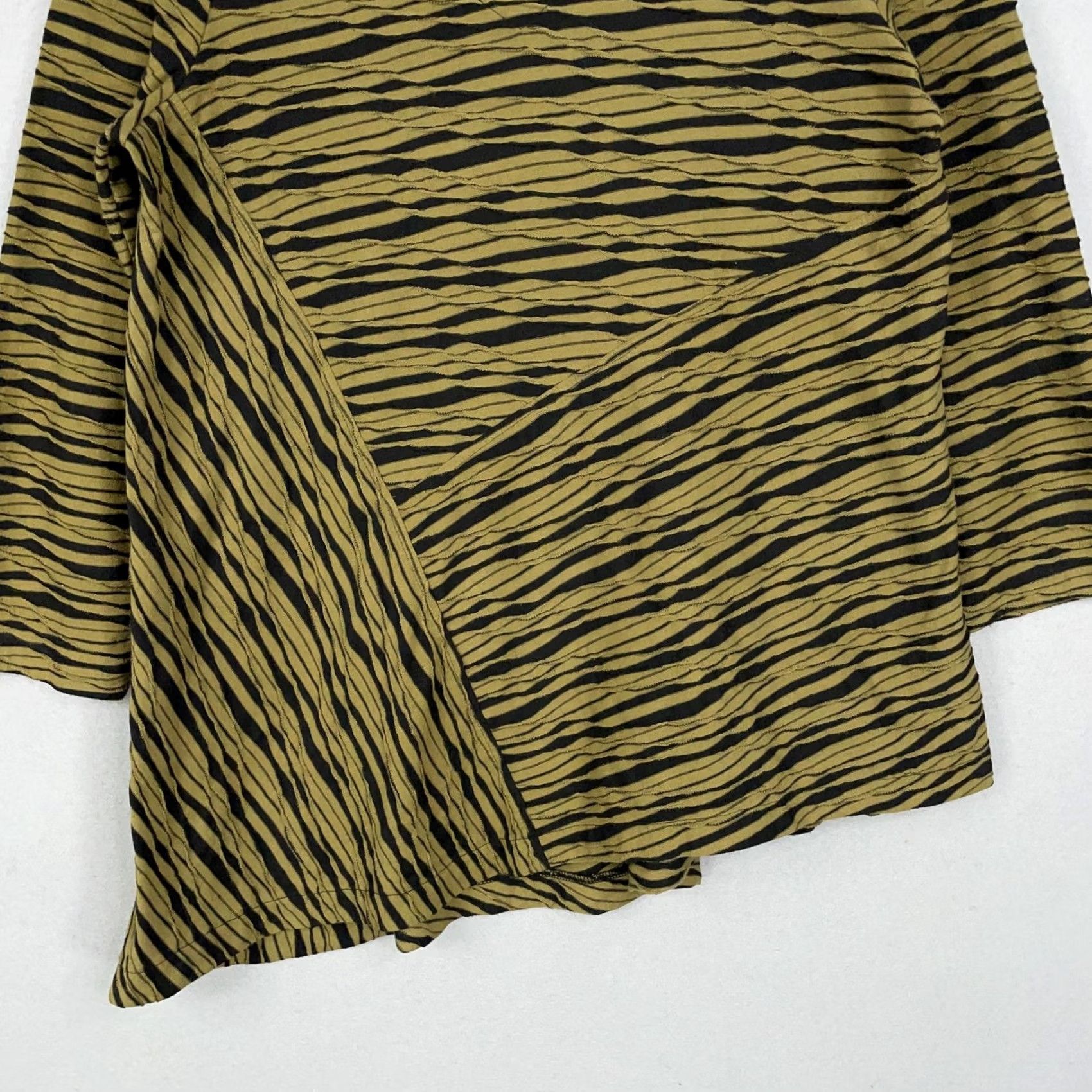 Habitat Habitat Tunic Shirt Womens Small Green Black Asymmetrical Hem Top Lagenlook Art Bohemian Shirt Size S / US 4 / IT 40 - 3 Thumbnail