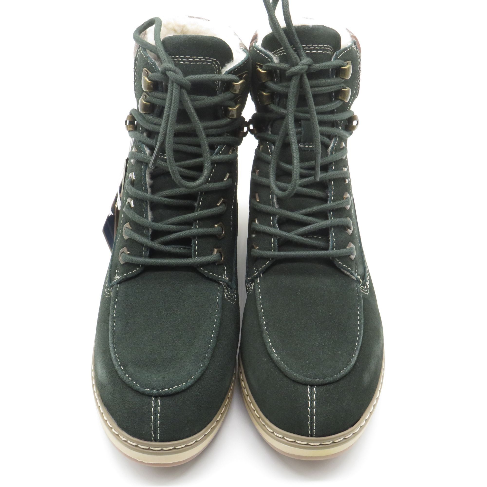 Other White Mountain Women's Lace-Up Army Green Plaid Ankle Boots Size US 7 / IT 37 - 2 Thumbnail