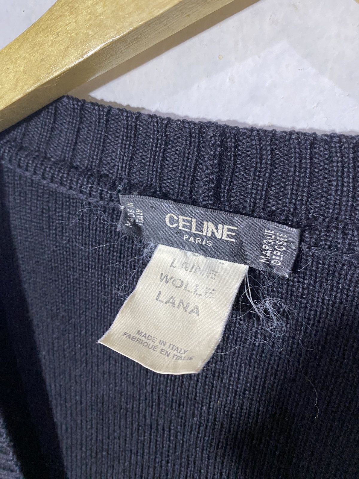 Celine Vintage Celine Black Crest Cardigan Gold Button Size US M / EU 48-50 / 2 - 4 Thumbnail