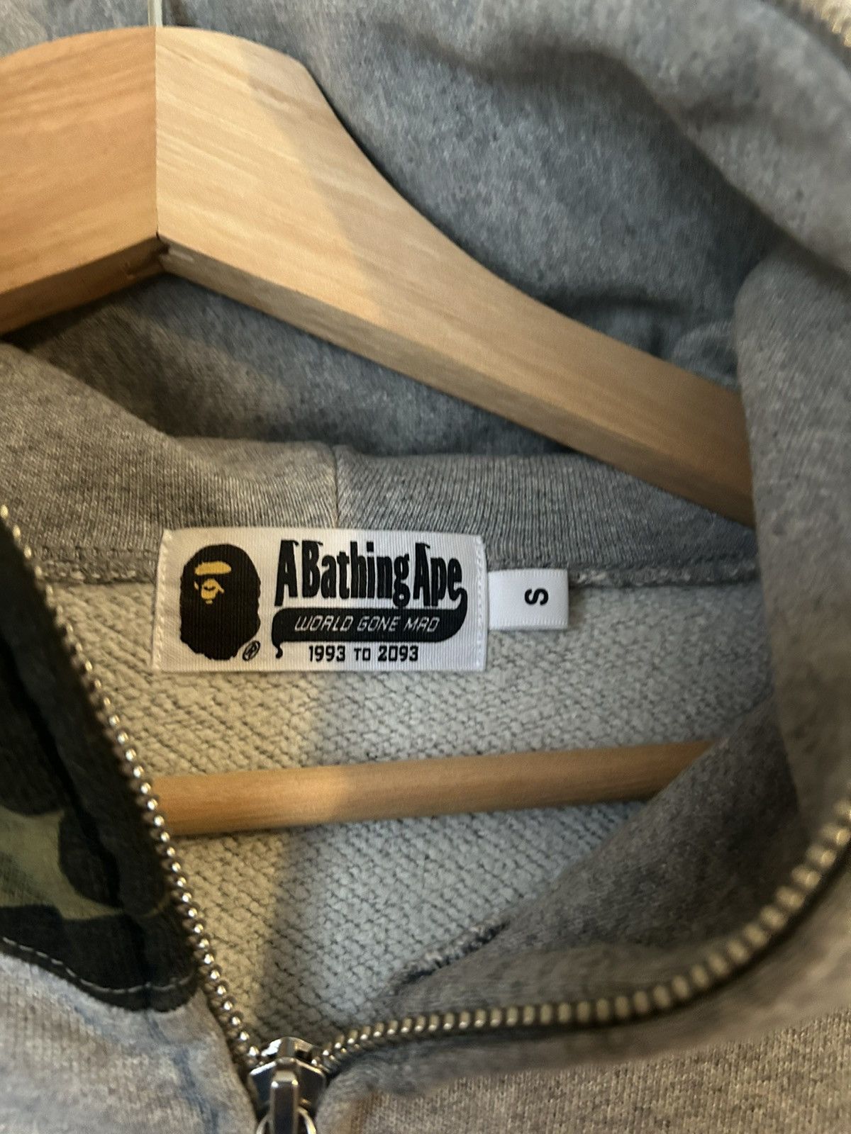 Bape Bape Shadow Grey Full Zip Hoodie Size US S / EU 44-46 / 1 - 3 Thumbnail