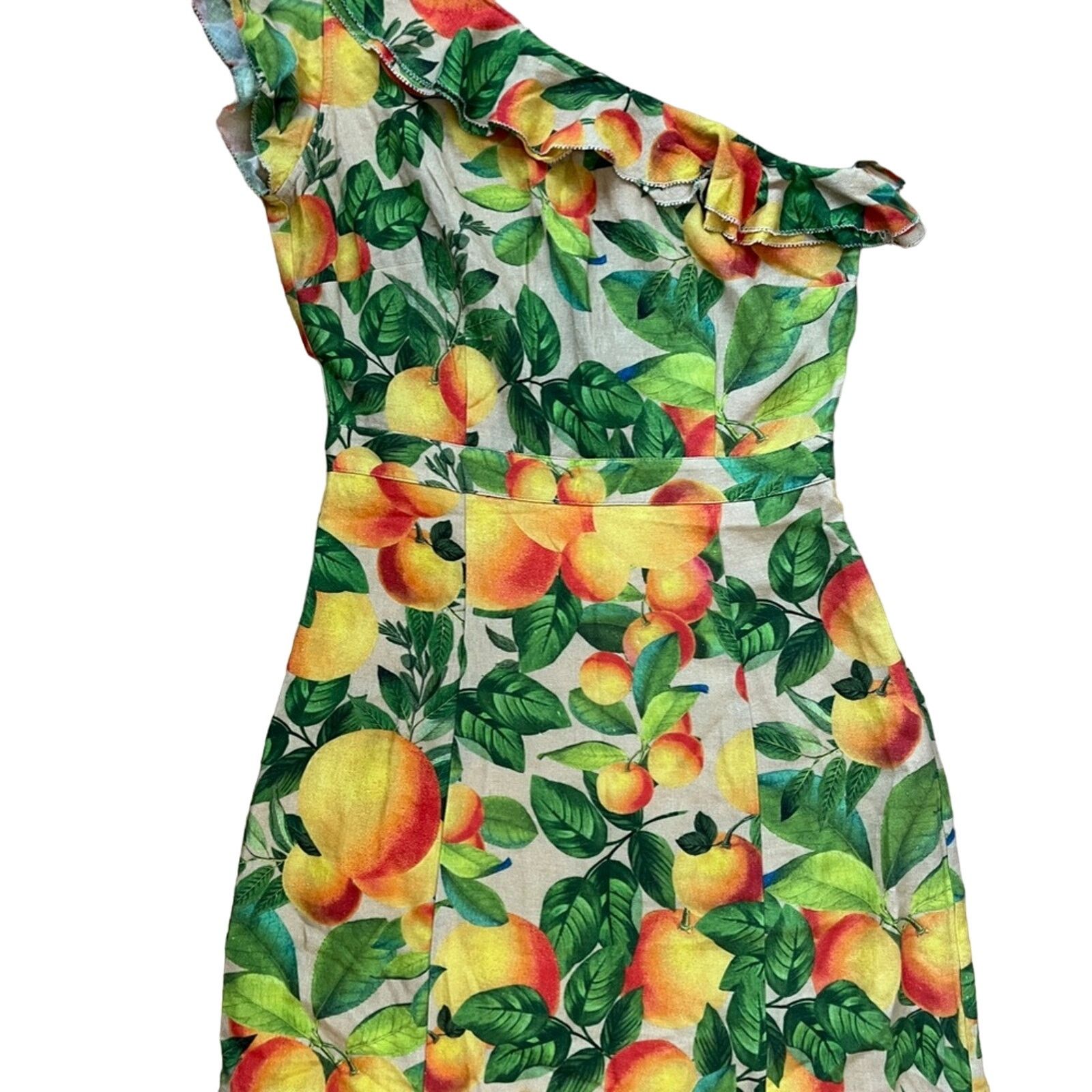 Farm Rio NWT Farm Rio Oranges Print One Shoulder Dress Size S Size S / US 4 / IT 40 - 4 Thumbnail