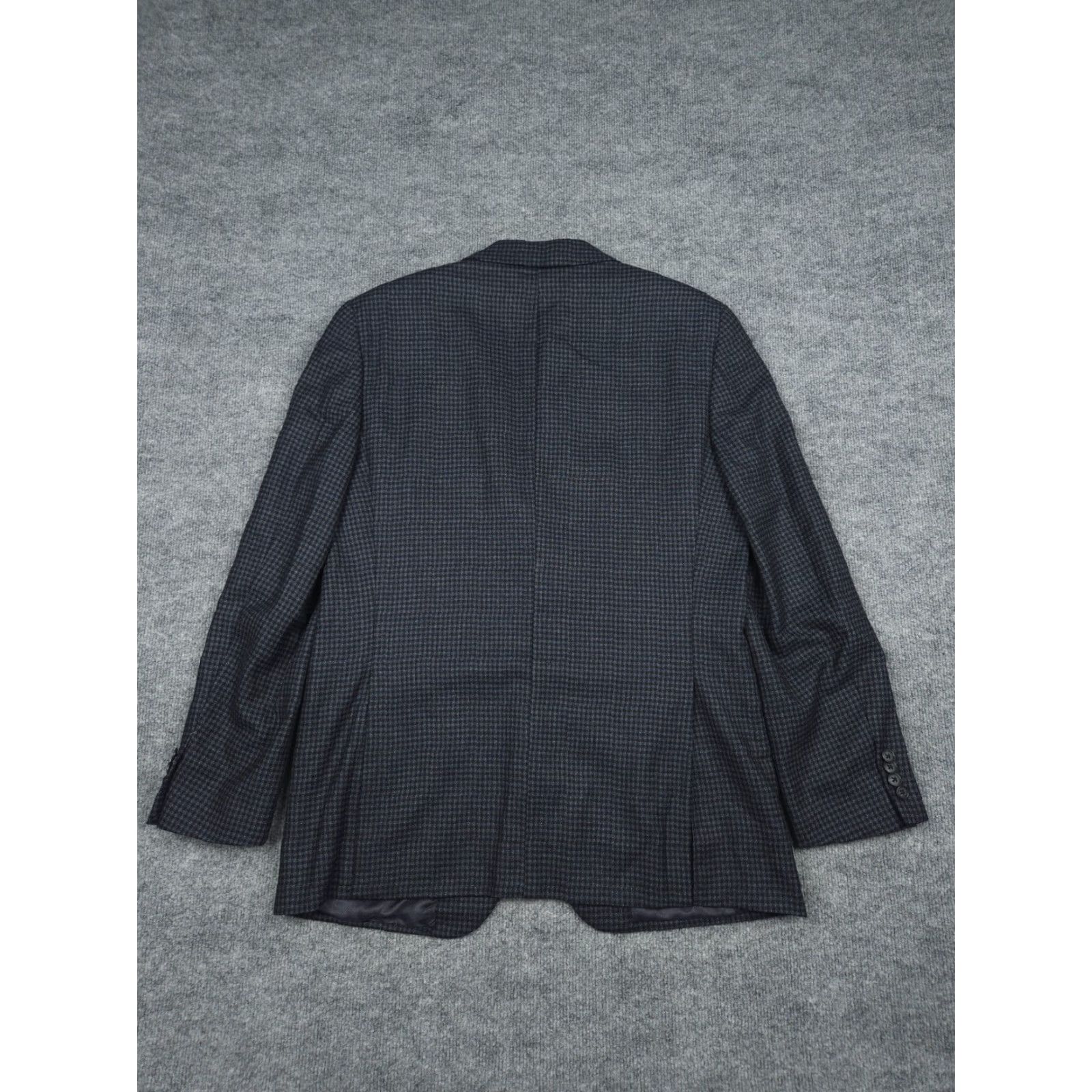 Joseph Abboud Joseph Abboud Loro Piana Wool Blazer Men's 42 Check Plaid Blue Wool Super 120's Made USA Notch Lapel Inner Pockets Two Button Double-Vented Size 42R - 5 Thumbnail