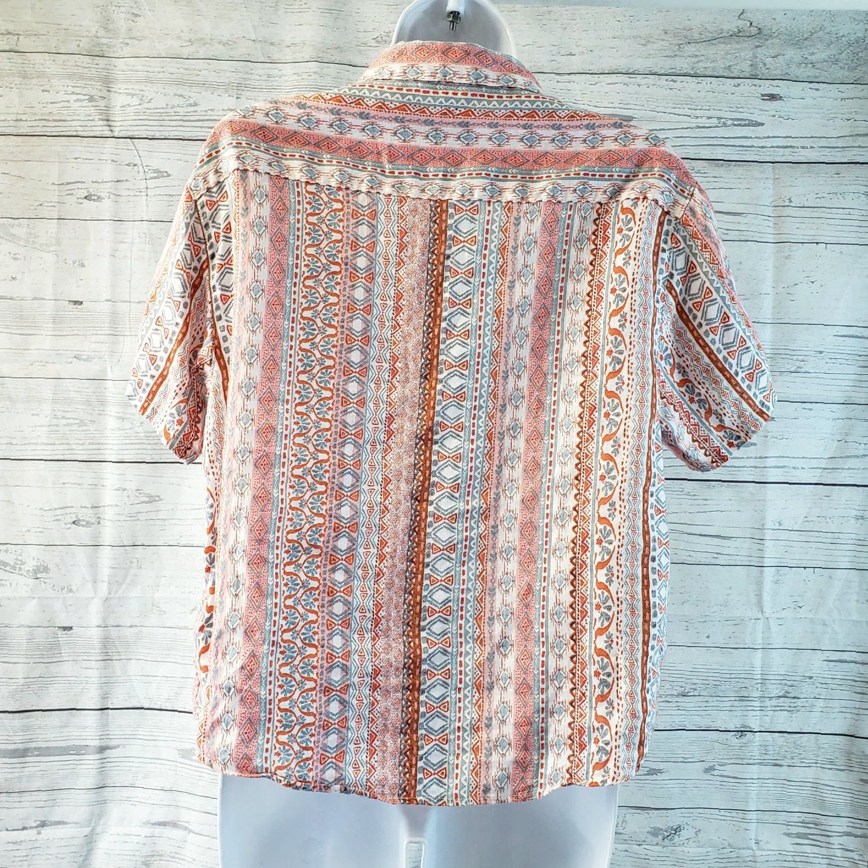 Rachel Zoe Rachel Zoe Button-Front Shirt Womens Sz Small Pink Linen Short Sleeve Size S / US 4 / IT 40 - 4 Thumbnail
