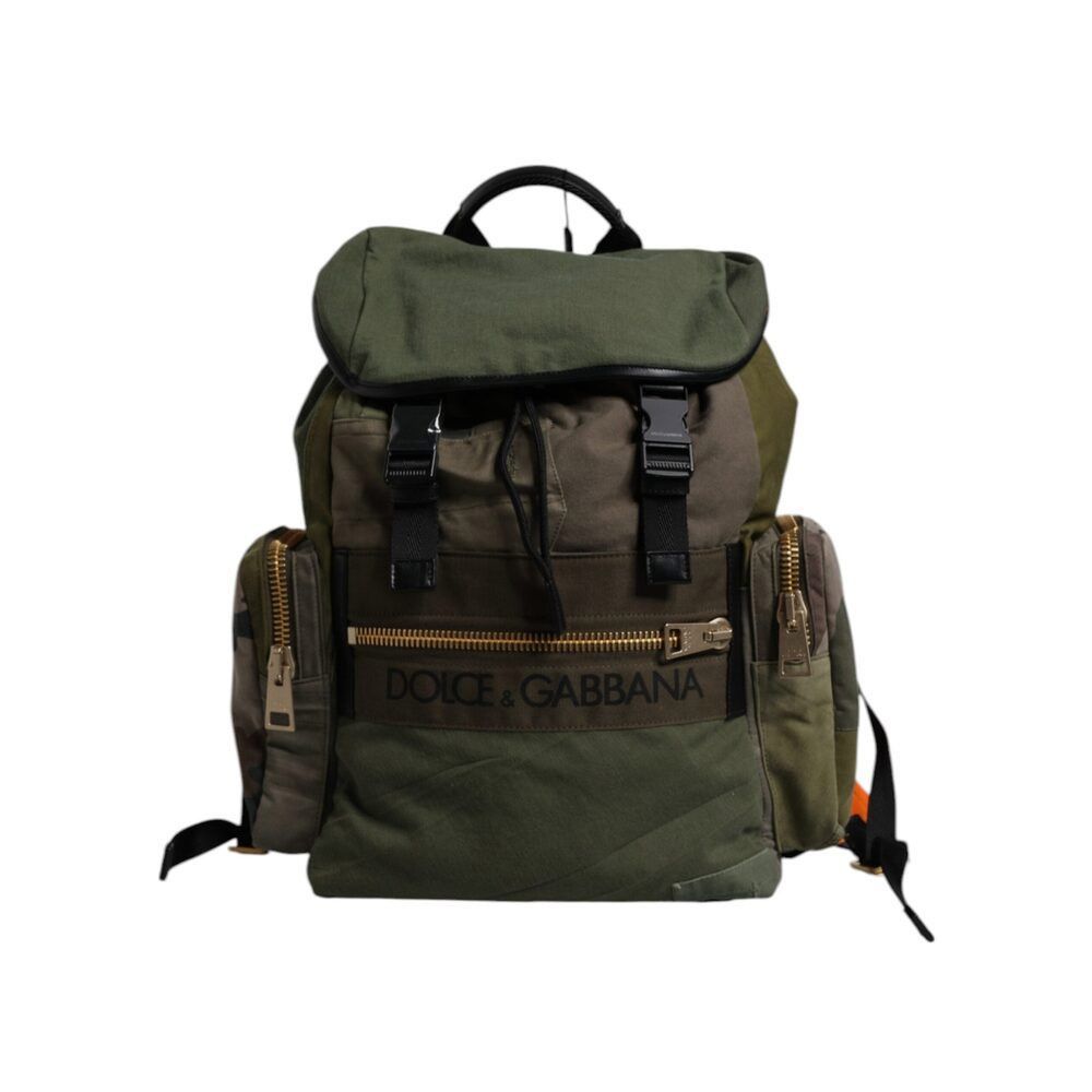 Dolce & Gabbana Dolce & Gabbana Military Green Patchwork Travel Backpack Bag Size ONE SIZE - 2 Thumbnail