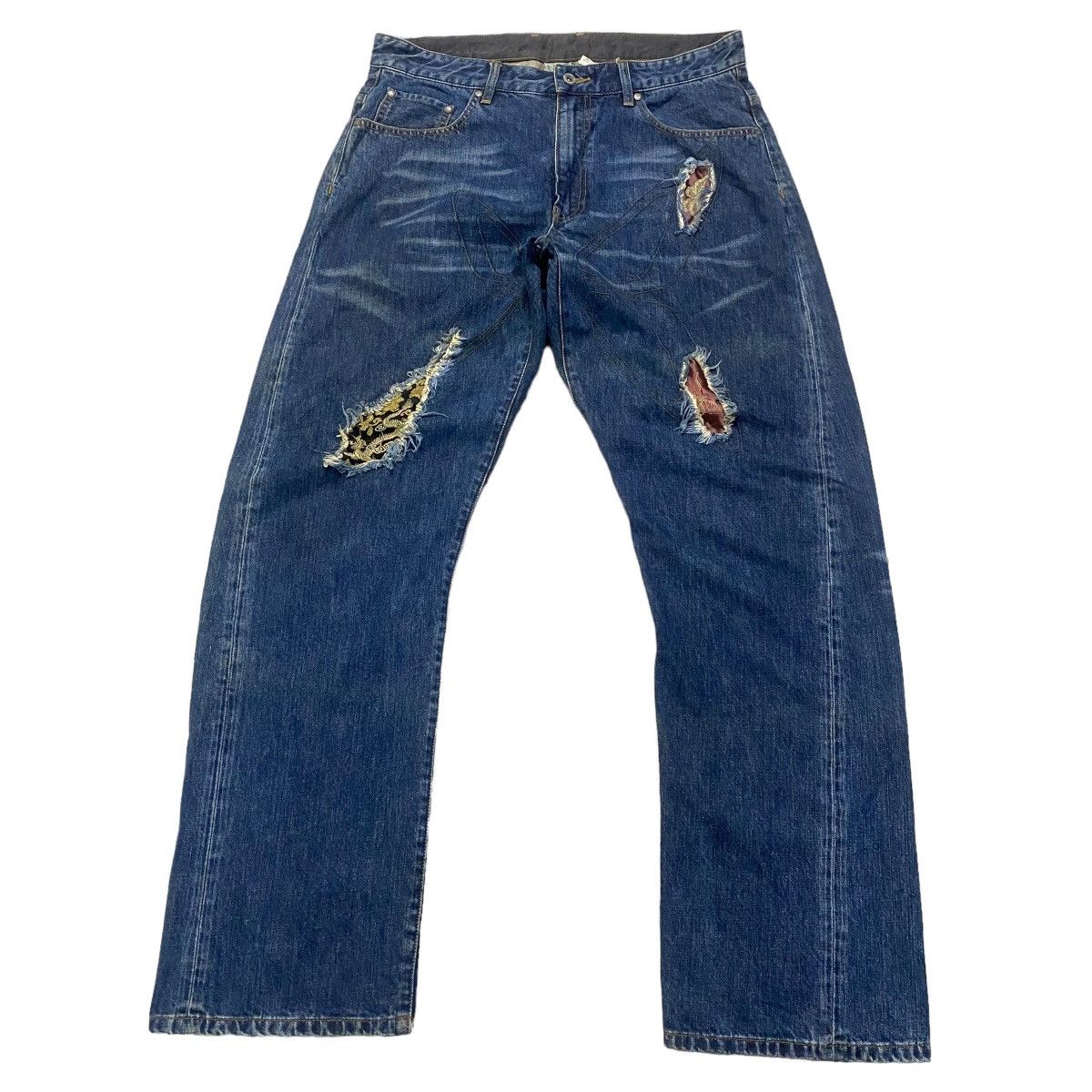 Fiberops FIBEROPS Denim Patchwork Jeans Size US 34 / EU 50 - 2 Thumbnail