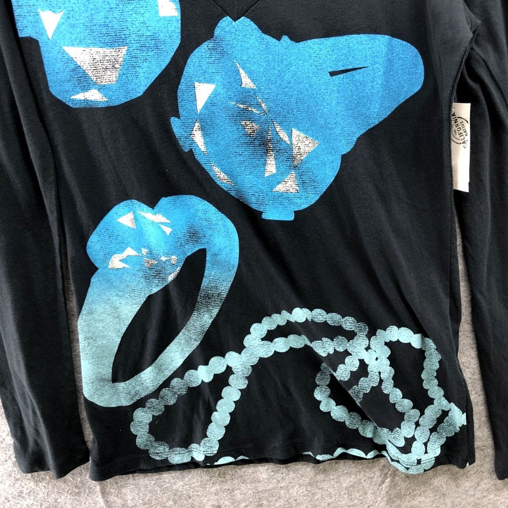 Vintage Nollie T-Shirt Womens L Long Sleeve V-Neck Black Cotton Jewelry Graphic NWT Size L / US 10 / IT 46 - 4 Thumbnail
