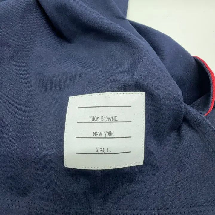 Thom Browne Thom Browne Navy Blue Satin Trimmed T-Shirt -2507 Size US S / EU 44-46 / 1 - 2 Thumbnail