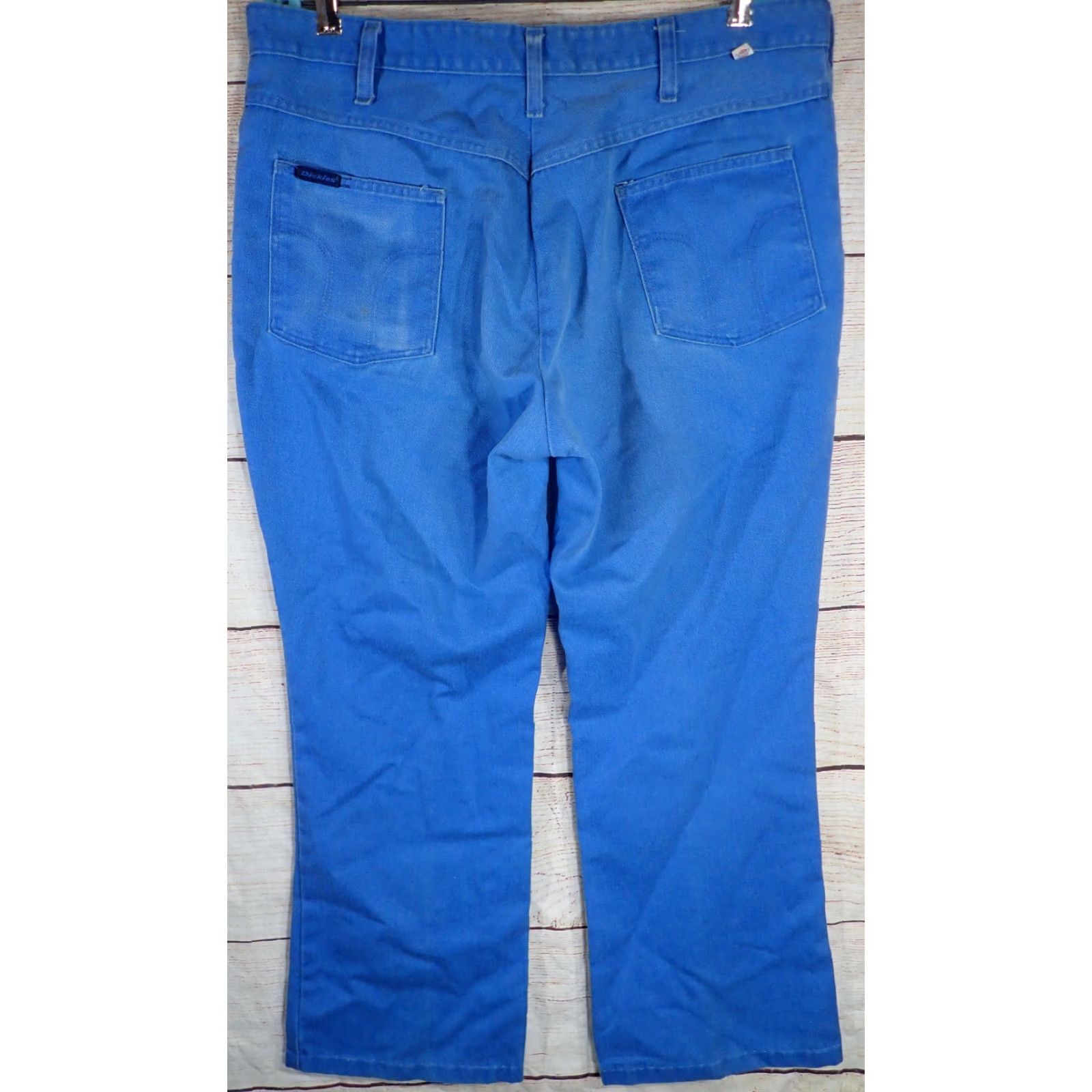 Dickies VINTAGE Dickies USA Flared Leg Blue Jeans 36 High Rise Distressed 80s Mens Size US 36 / EU 52 - 2 Thumbnail