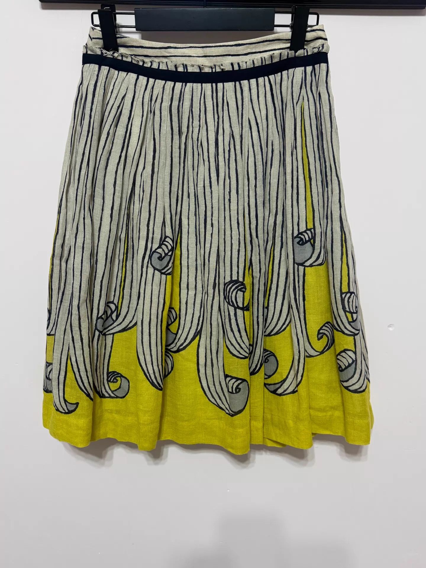 mina perhonen mina perhonen new with tags yellow wave linen skirt 36 Size 25" / US 0 / IT 36 - 1 Thumbnail