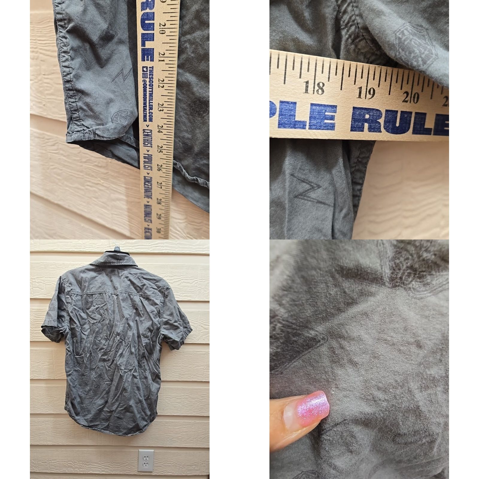 Vintage Harry Potter Shirt Button-Up Gray Horcrux Allover Pattern Short Sleeve Men's S Size US S / EU 44-46 / 1 - 8 Thumbnail