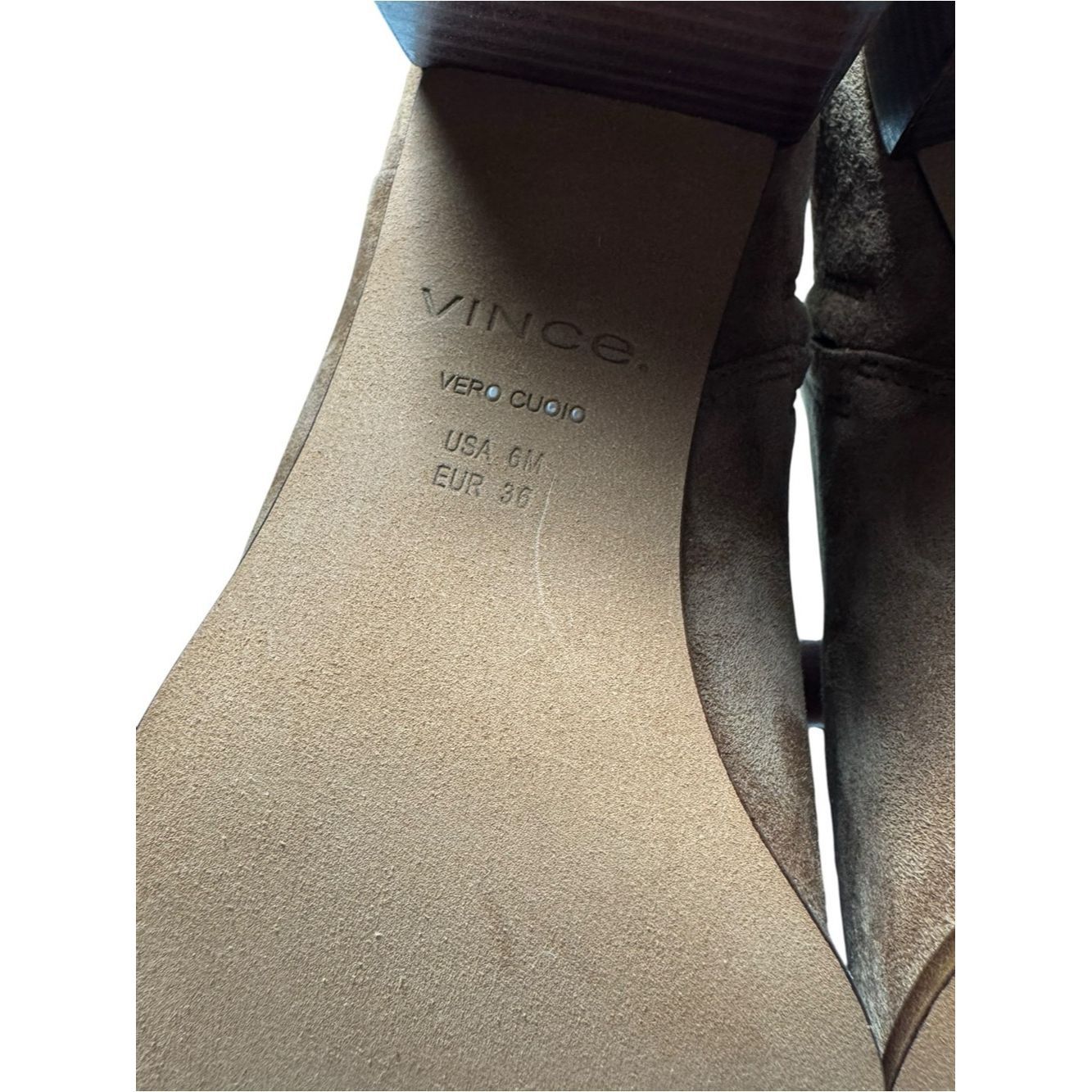 Vince NWT New $395 Vince Arabel Suede Booties In Dark Sequoia Siz Size US 6 / IT 36 - 7 Thumbnail