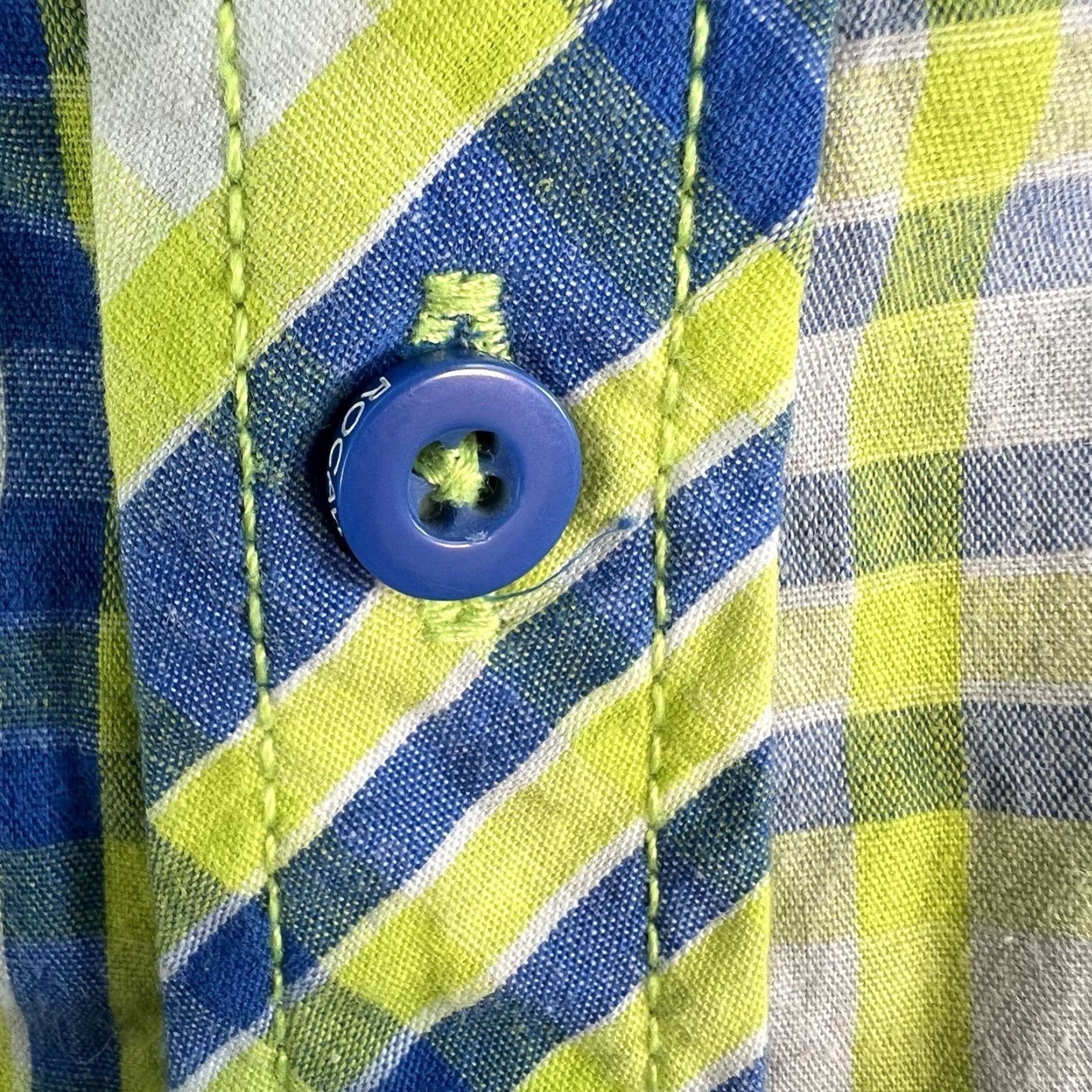Rocawear VINTAGE Rocawear Plaid Shirt Men’s 3XL Short Sleeve Button-Up Blue Yellow 1990s Concert Casual Mens Size US XXL / EU 58 / 5 - 7 Thumbnail