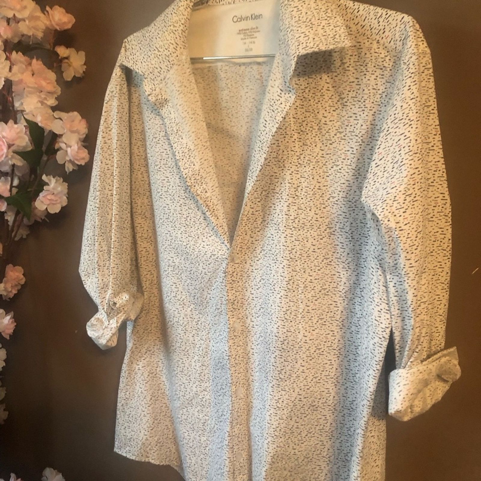 Calvin Klein Calvin Klein Button down shirt. Spotted Extreme slim fit. Size US L / EU 52-54 / 3 - 3 Thumbnail