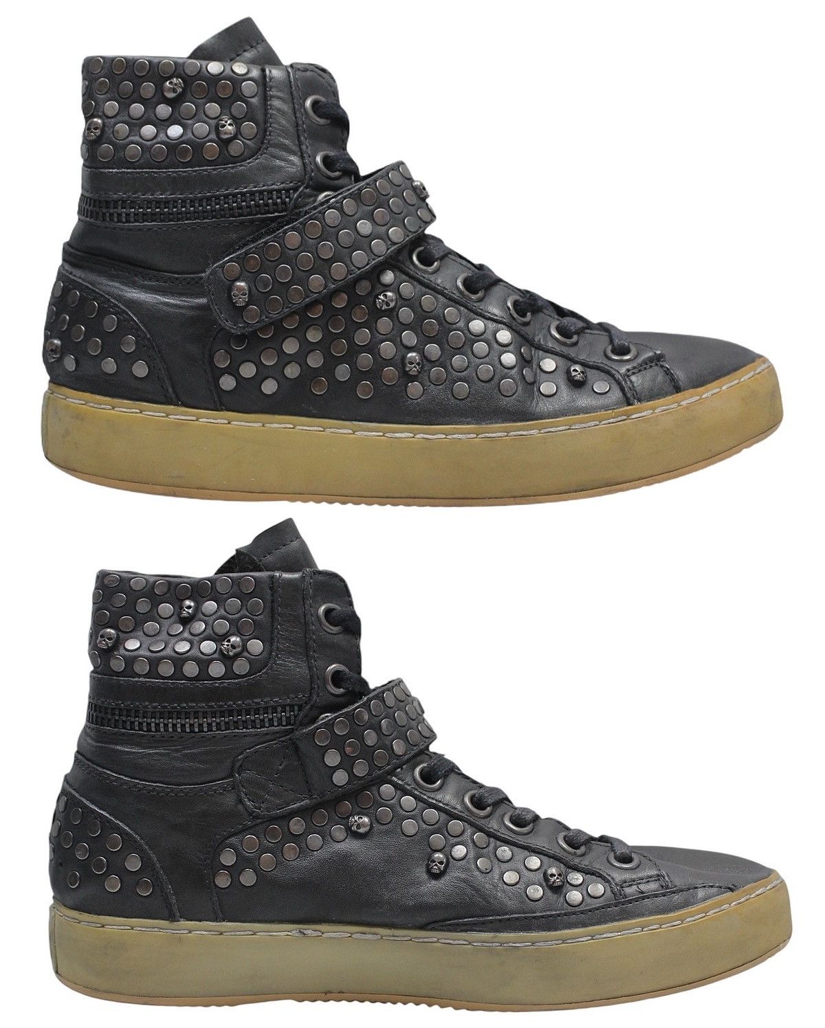 ASH 2015 ASH LIMITED SKULL & TACK STUDDED HIGH TOP SNEAKERS Size US 7 / EU 40 - 2 Thumbnail