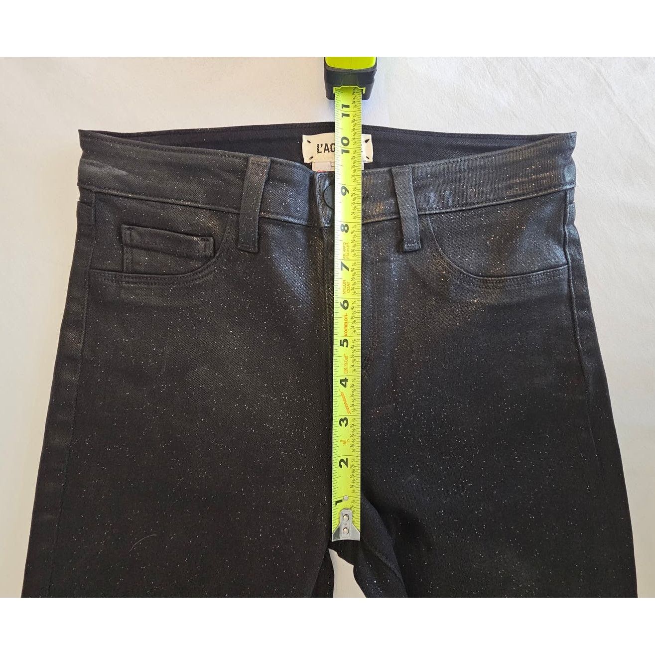 L'AGENCE EUC L'AGENCE Margot High Rise Noir Glitter Skinny Jeans 25 Size 25" / US 0 / IT 36 - 4 Thumbnail