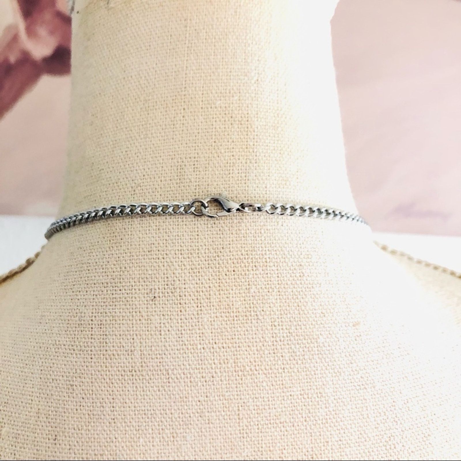 Jewelry Blue and white marble heart shaped pendant on chain necklace Size ONE SIZE - 5 Thumbnail