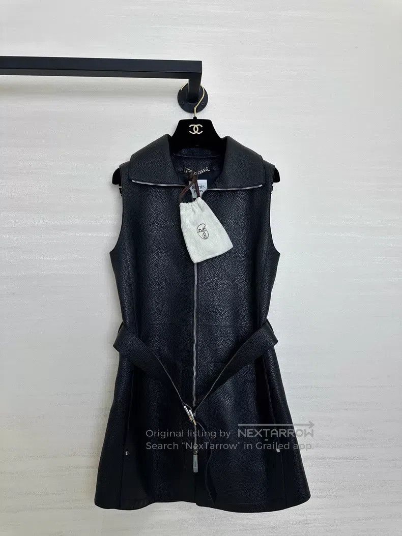 Hermes Hermes Black Leather Jacket and Deer Skin Vest Size XXS / US 00 / IT 34 - 1 Thumbnail