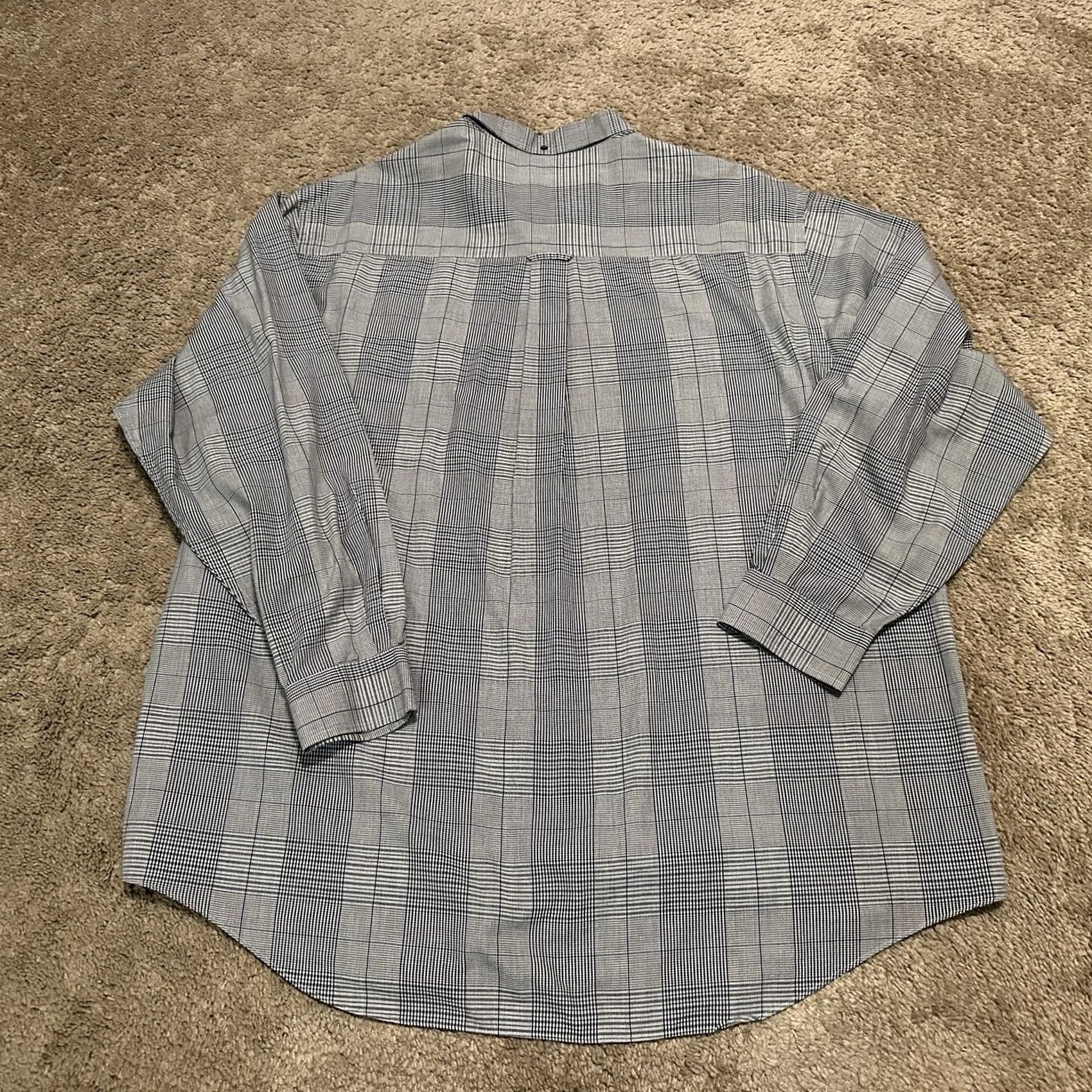 Roundtree & Yorke Roundtree & Yorke Mens 3XLT Plaid Button Up Collared Long Sleeve Casual Shirt Size US XXL / EU 58 / 5 - 5 Thumbnail