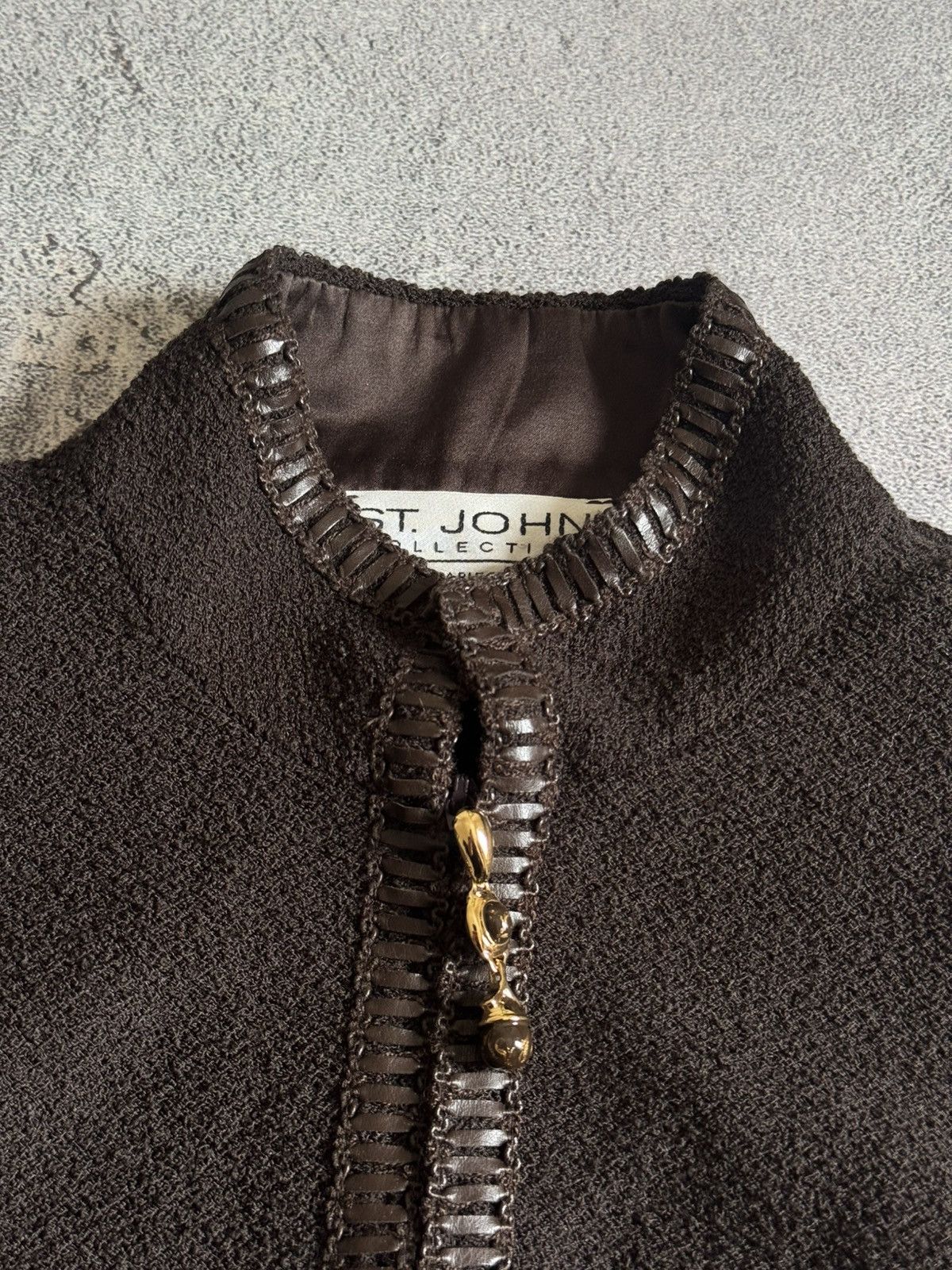 St. John ST.JOHN by Marie Gray 10USA zip brown blazer wool jacket Size L / US 10 / IT 46 - 10 Thumbnail