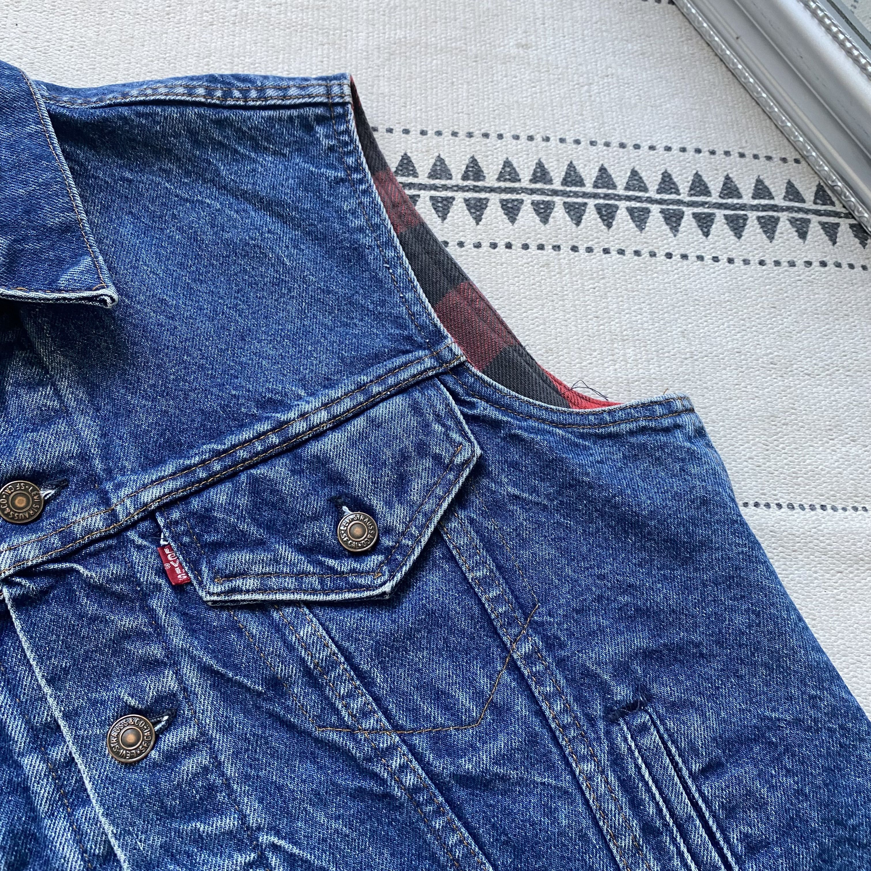 Levi's Vintage Clothing Vintage Levis denim Vest Jacket jeans Plaid lining Size US M / EU 48-50 / 2 - 4 Thumbnail