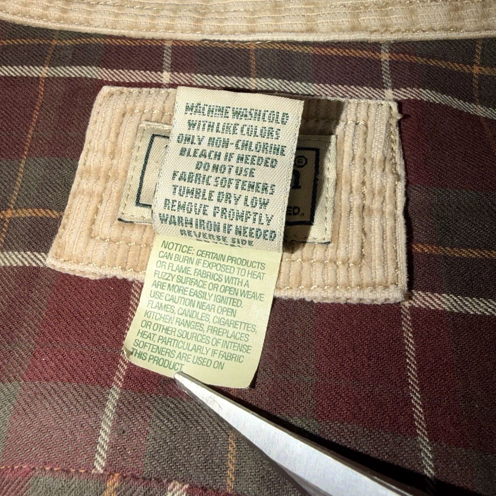 Vintage LL Bean Shacket Flannel Button Up Shirt Men XXL Corduroy Beige Plaid Lined Heavy 90s Classic Outdoor Shirt Mens Size US XXL / EU 58 / 5 - 8 Thumbnail