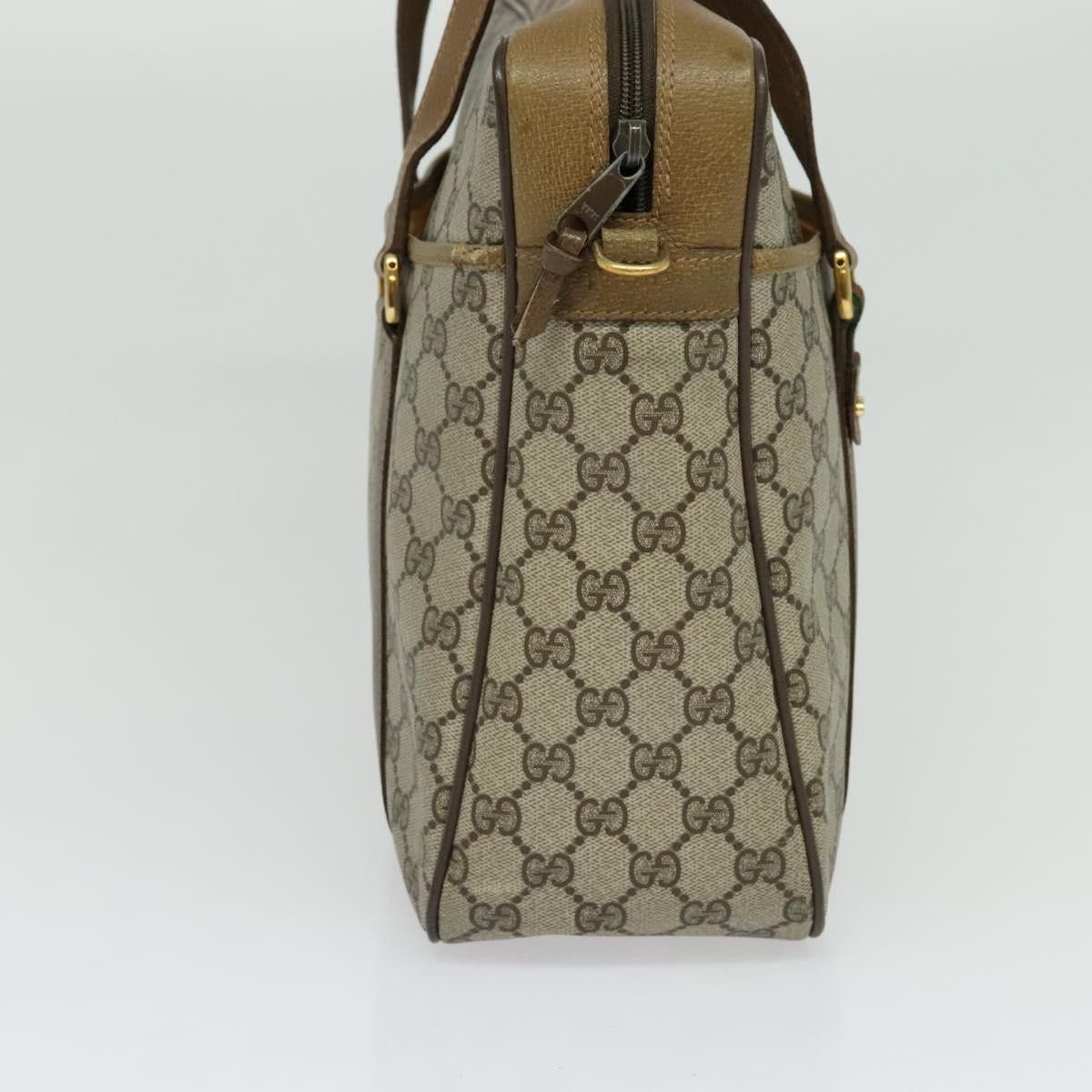 Gucci GUCCI GG Supreme Web Sherry Line Bag Pvc Beige Gold 40 02 Size ONE SIZE - 4 Thumbnail