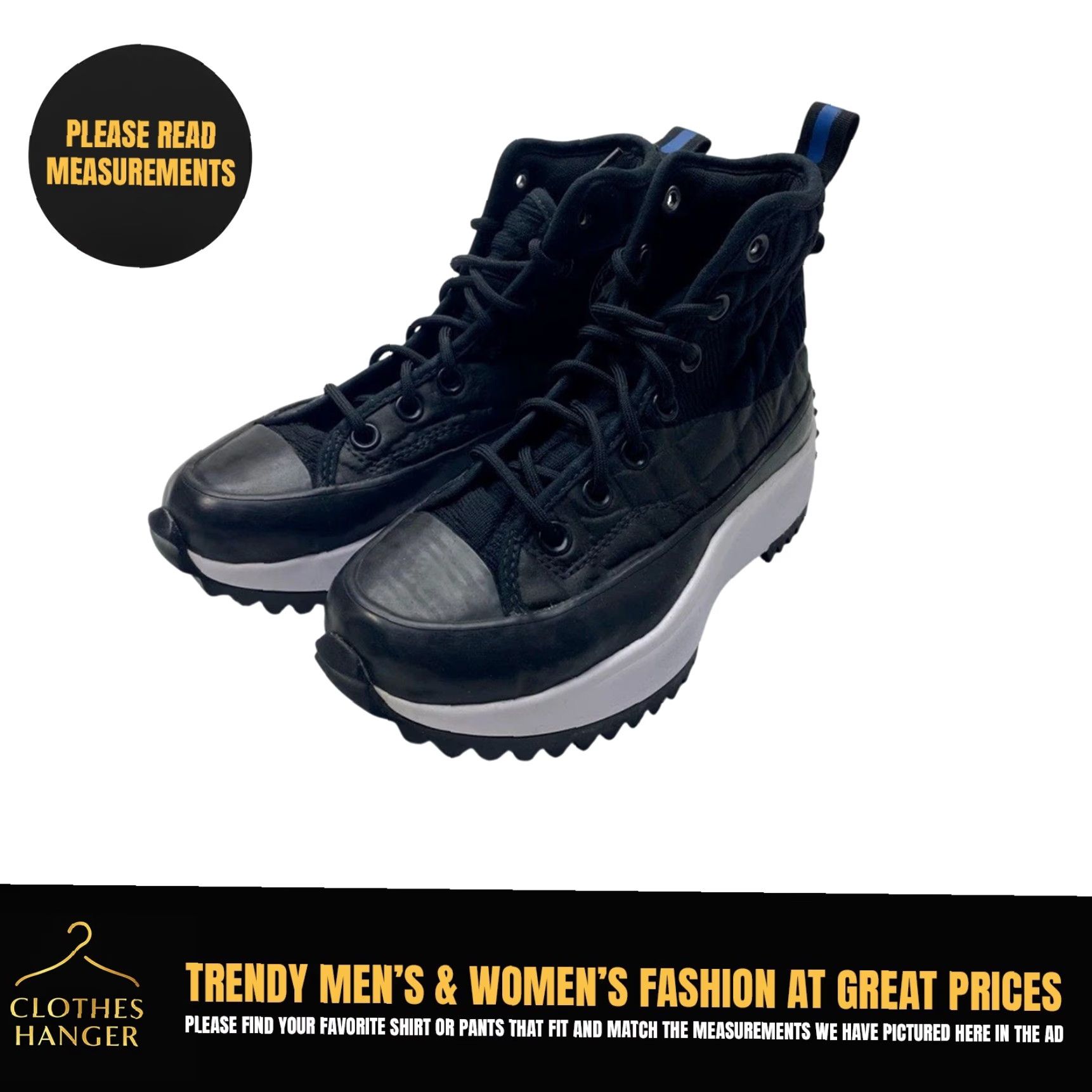 Converse Converse Run Star Hike Hi Digital Terrain Black Women 4.5 Platform Men 3.0 / 4.5 Platform High Top Sneaker Casual Activewear Shoes Size US 5 / IT 35 - 2 Thumbnail