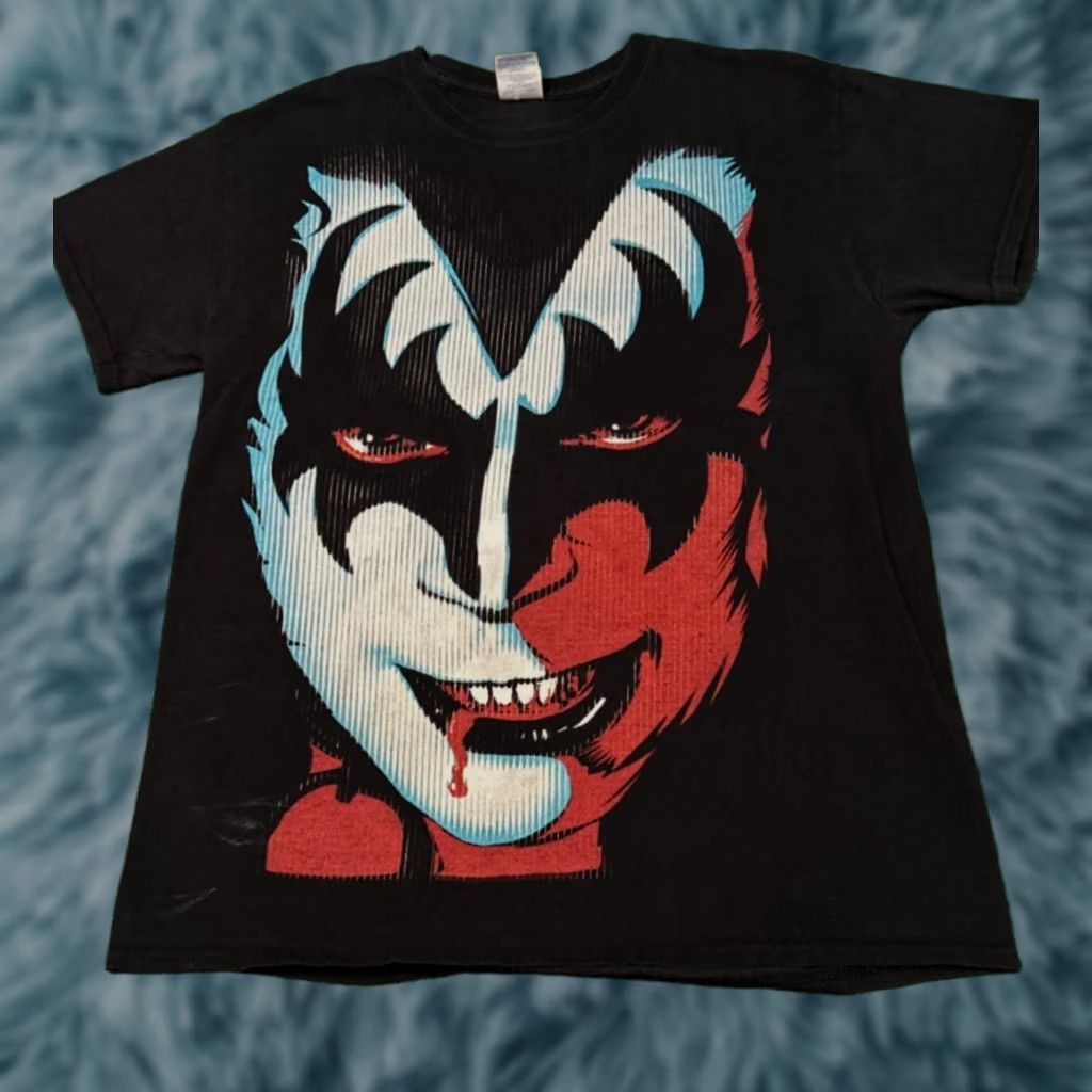 Simons VINTAGE Kiss Band Gene Simmons Big Face Tee VTG Shirt 90s 2000s Size Medium Mens Size US M / EU 48-50 / 2 - 1 Thumbnail