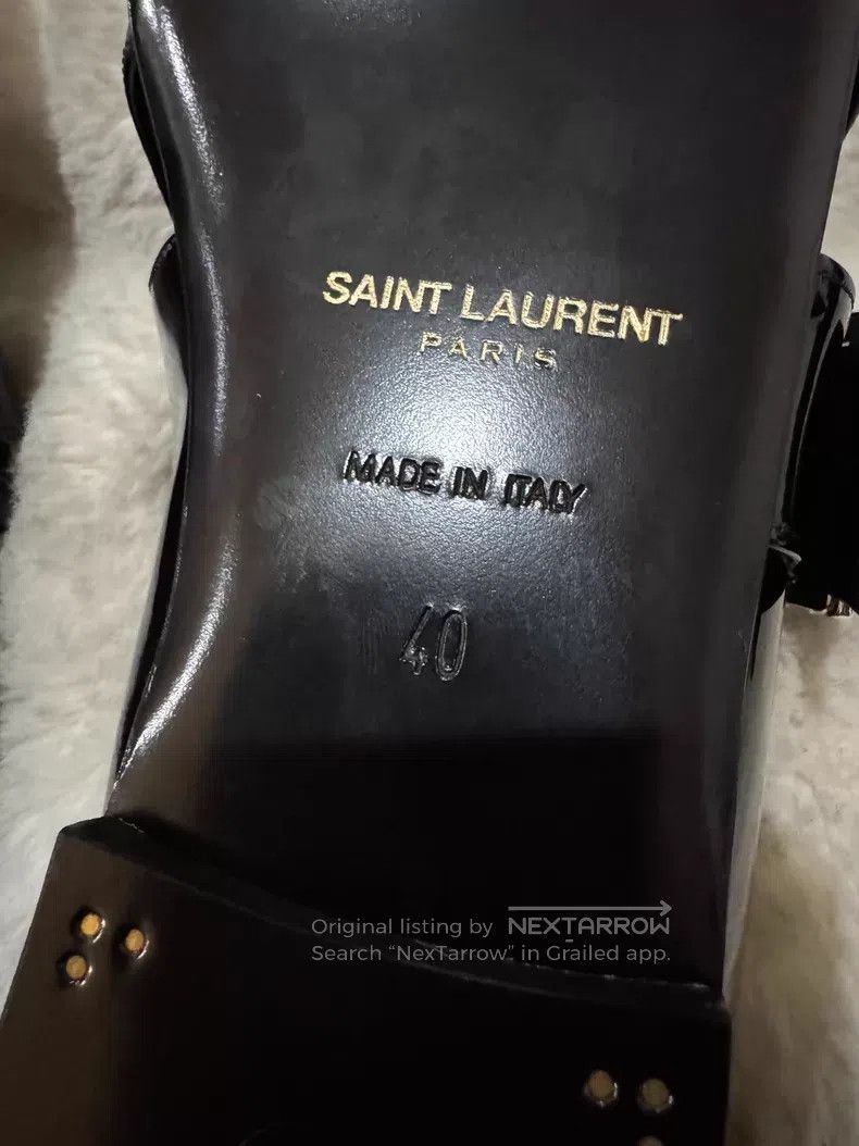 Saint Laurent Paris Saint Laurent Paris Crystal Buckle Loafers Leather Shoes Size US 7 / EU 40 - 5 Thumbnail