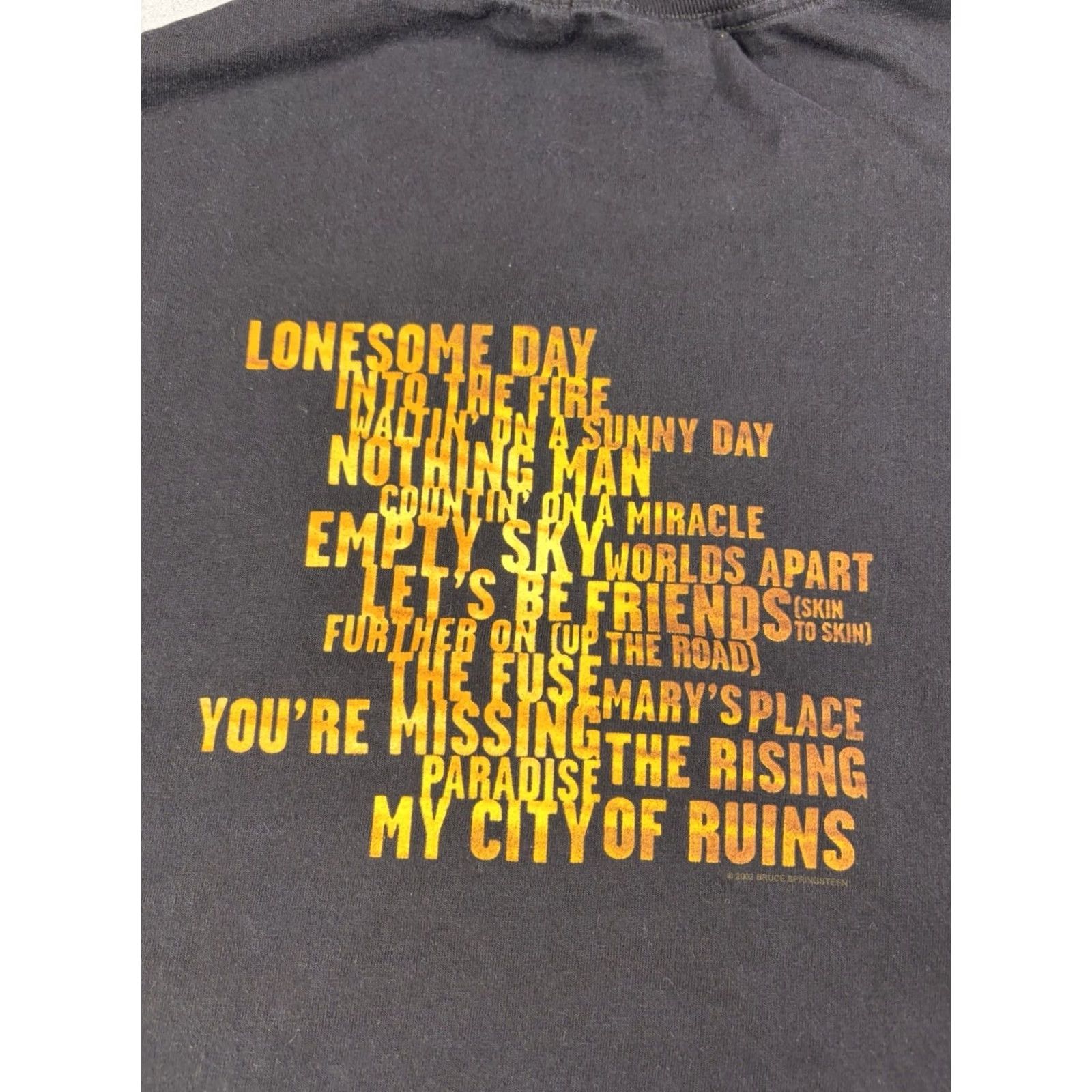 Vintage VINTAGE Bruce Springsteen The Rising T-Shirt XL Black Crew Neck Men Short Sleeve Graphic Print USA 2002 E Street Band MyDyer Size US XL / EU 56 / 4 - 5 Thumbnail