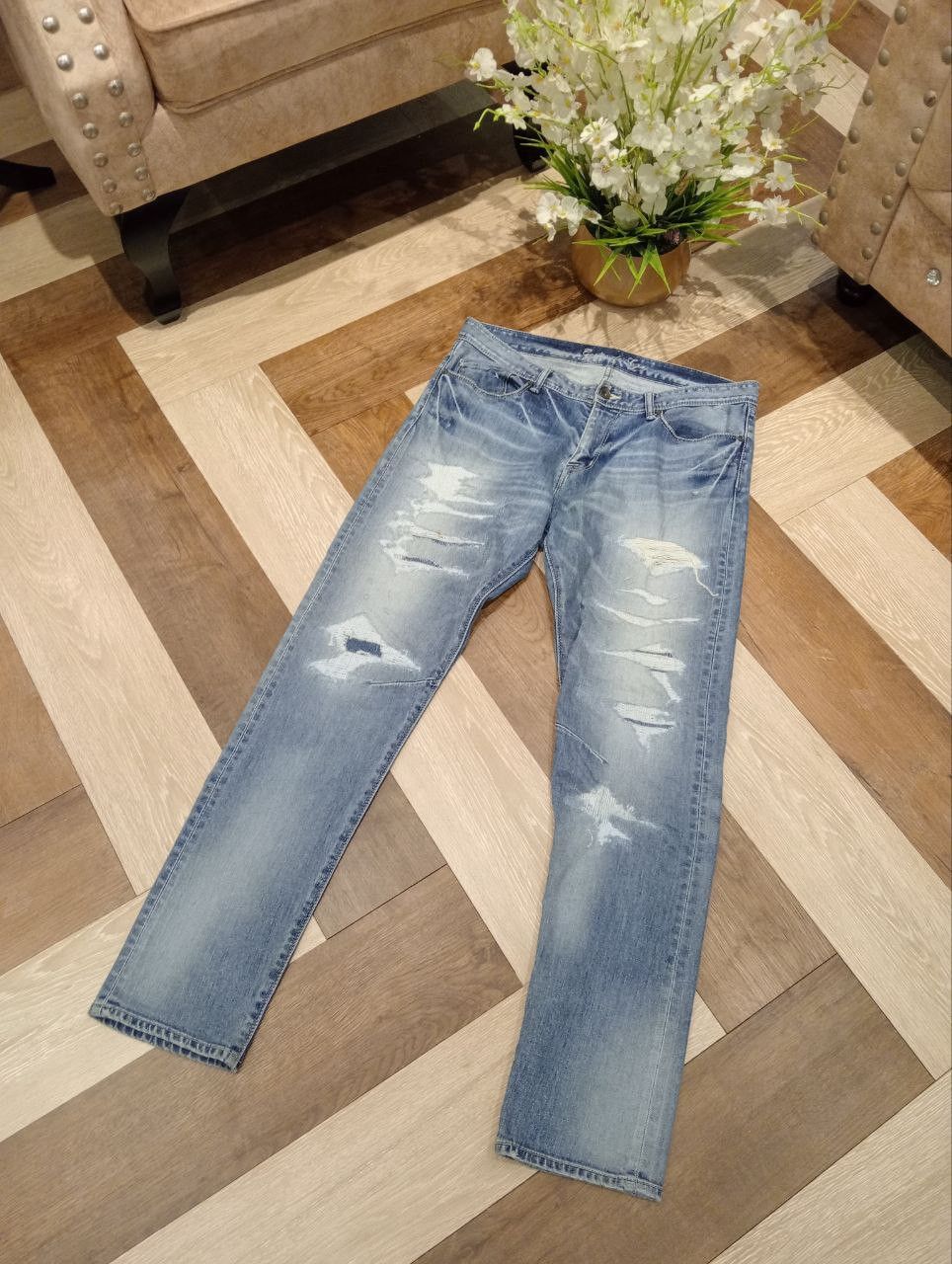 GOSTAR DE FUGA GOSTAR DE FUGA JAPAN STRETCH DISTRESSED JEANS Size US 35 - 2 Thumbnail