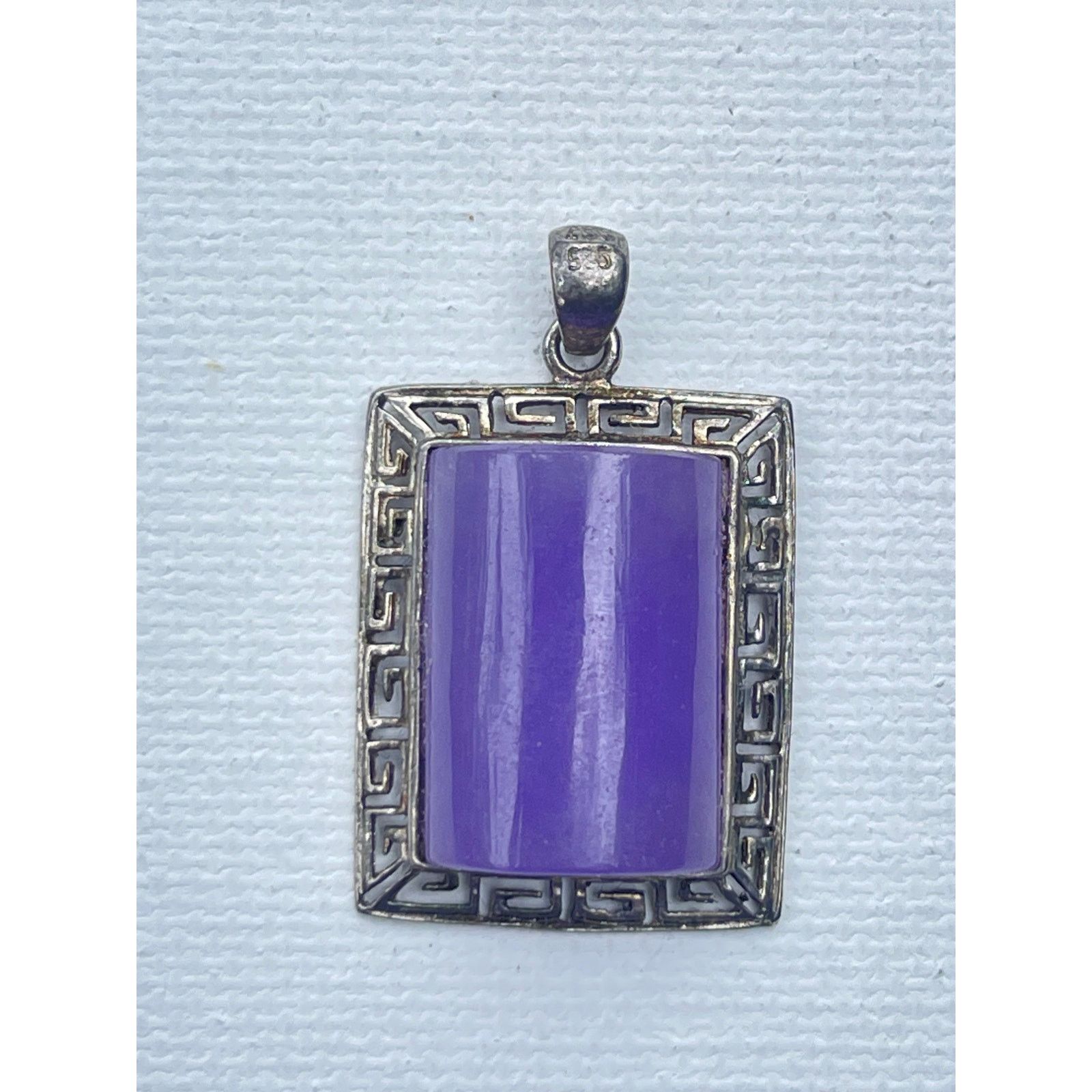 Vintage Vintage Purple Jade Sterling Silver Pendant Signed Goldstone Size ONE SIZE - 2 Thumbnail